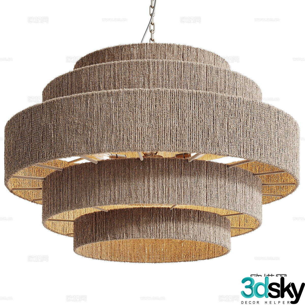 New Chinese style wasabi decorative chandelier 3D model