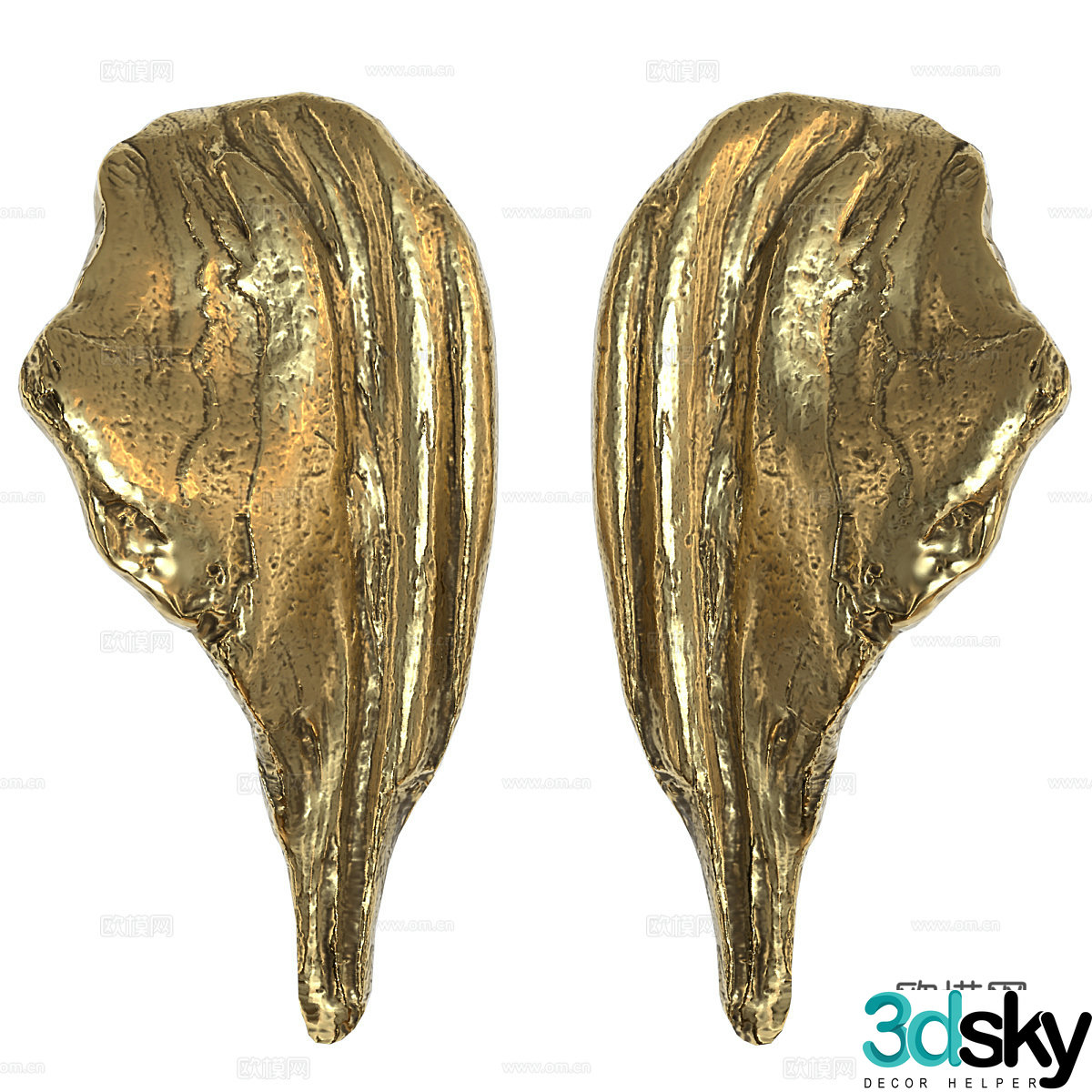 Metal handle Light luxury handle Golden metal handle Creative door handle 3D model