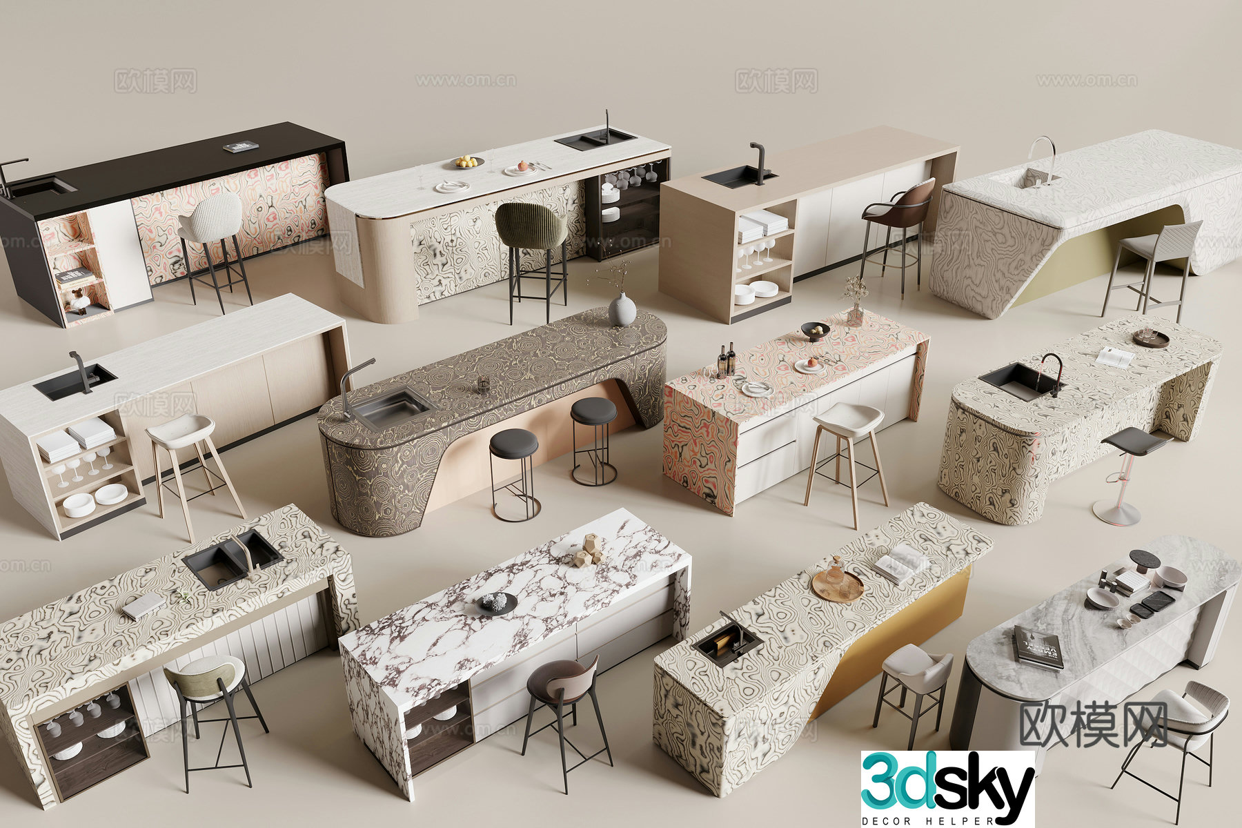 Modern bar chair 3d model