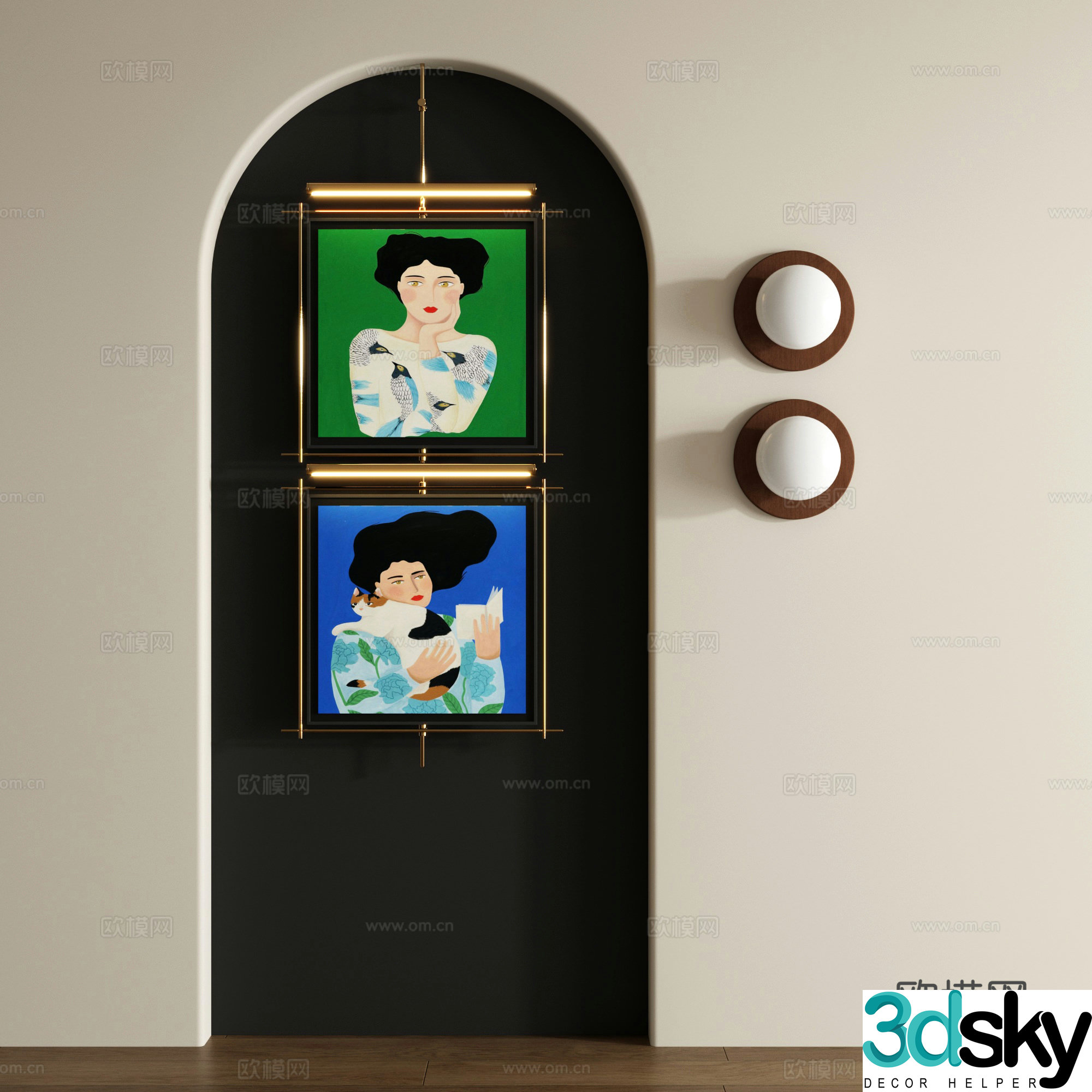Modern decorative painting Retro decorative painting 3d model