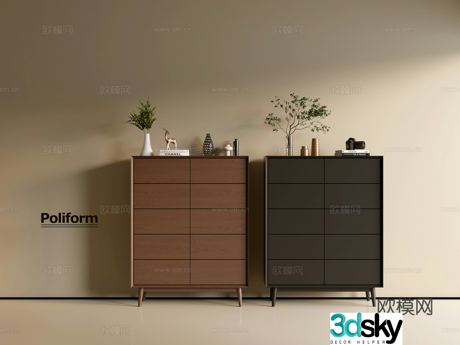 Modern wood grain cabinet ins wind minimalist wind cabinet whole cabinet sideboard balcony cabinet storage 3D model