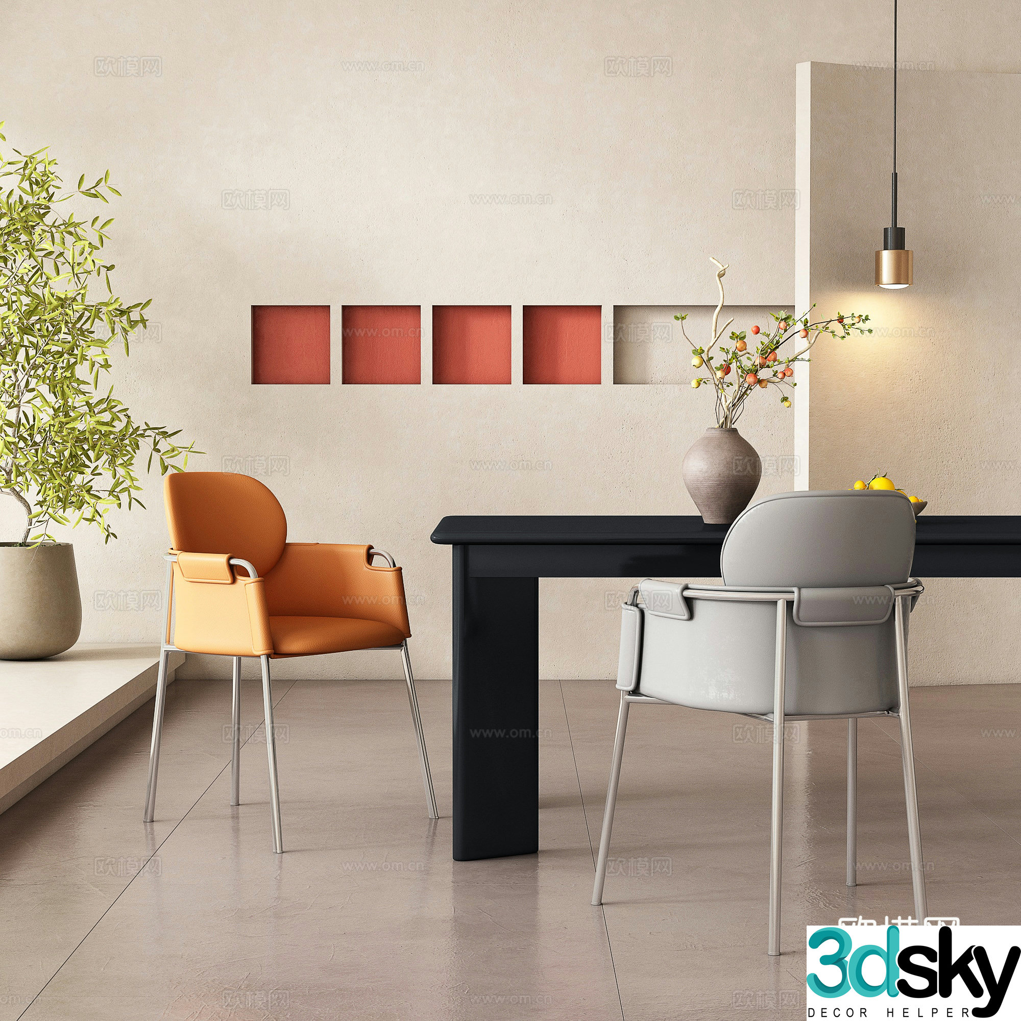 Modern single chair 3d model