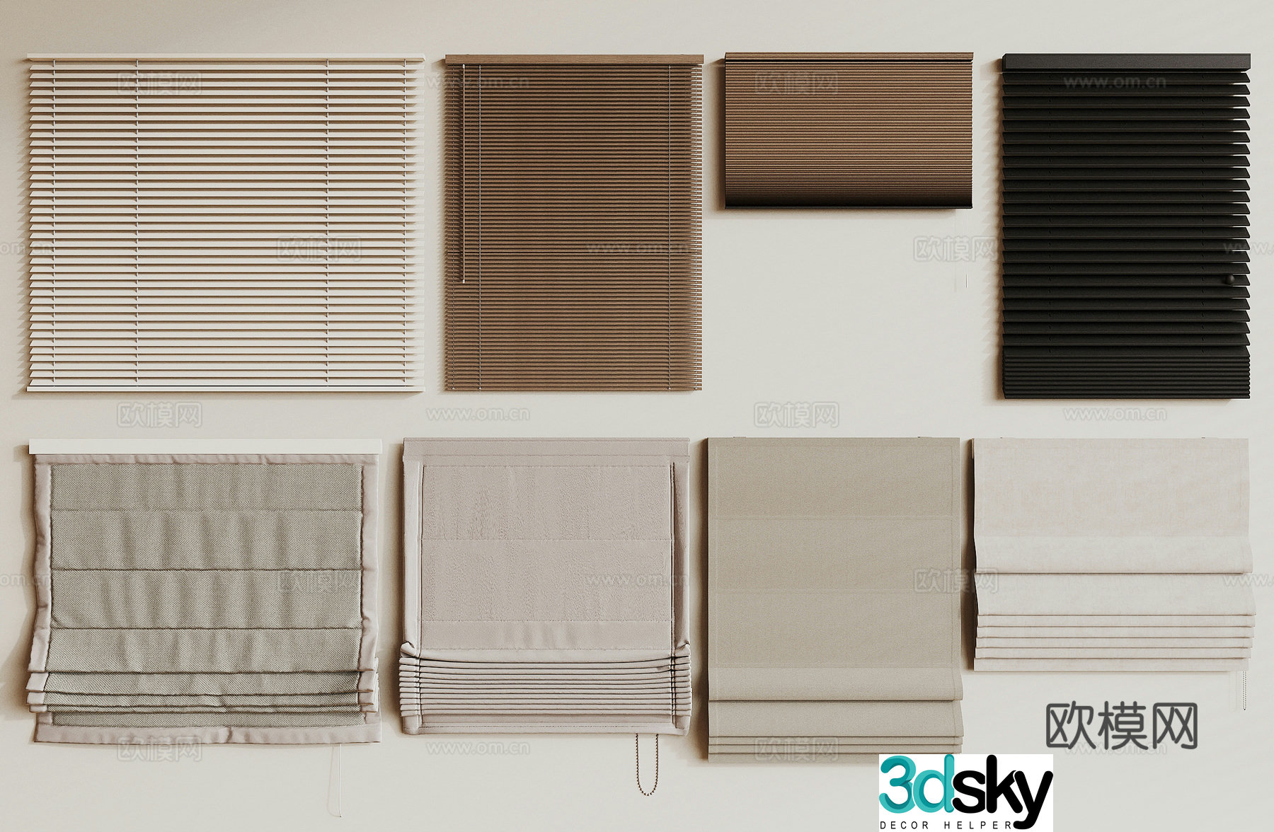Modern venetian blinds 3d model