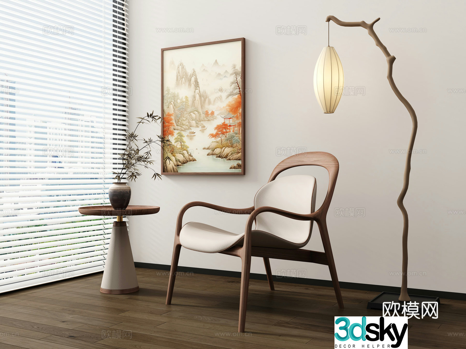 New Chinese casual chair 3D model