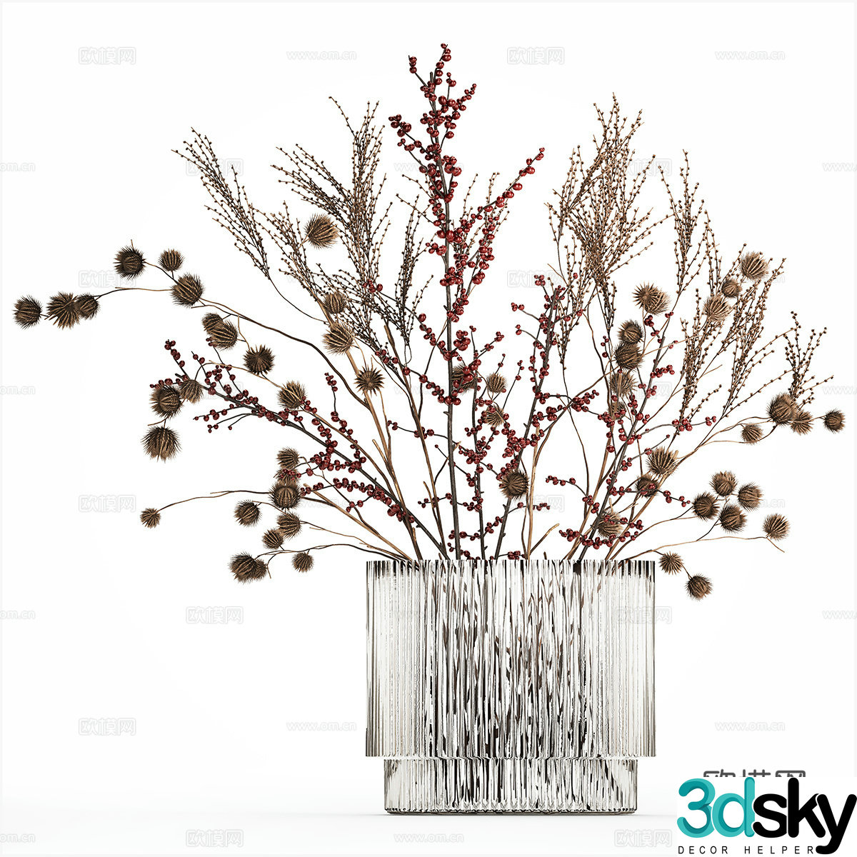 Modern vase flower art 3d model