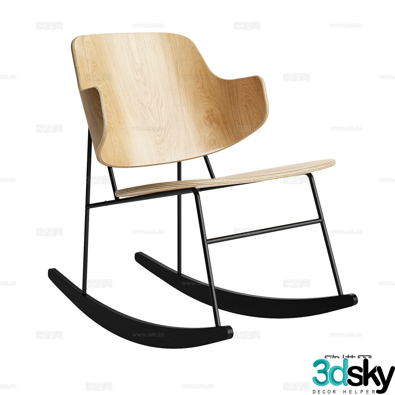 Menu Nordic rocking chair Minimalist rocking chair Wooden chair Leisure chair Lounge chair 3d model