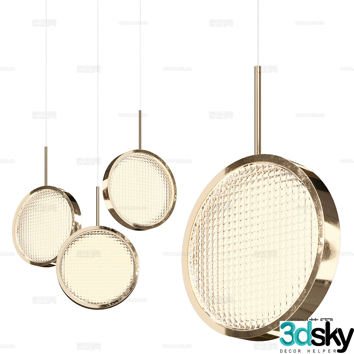 Modern Italian light luxury metal decorative small chandelier 3d model