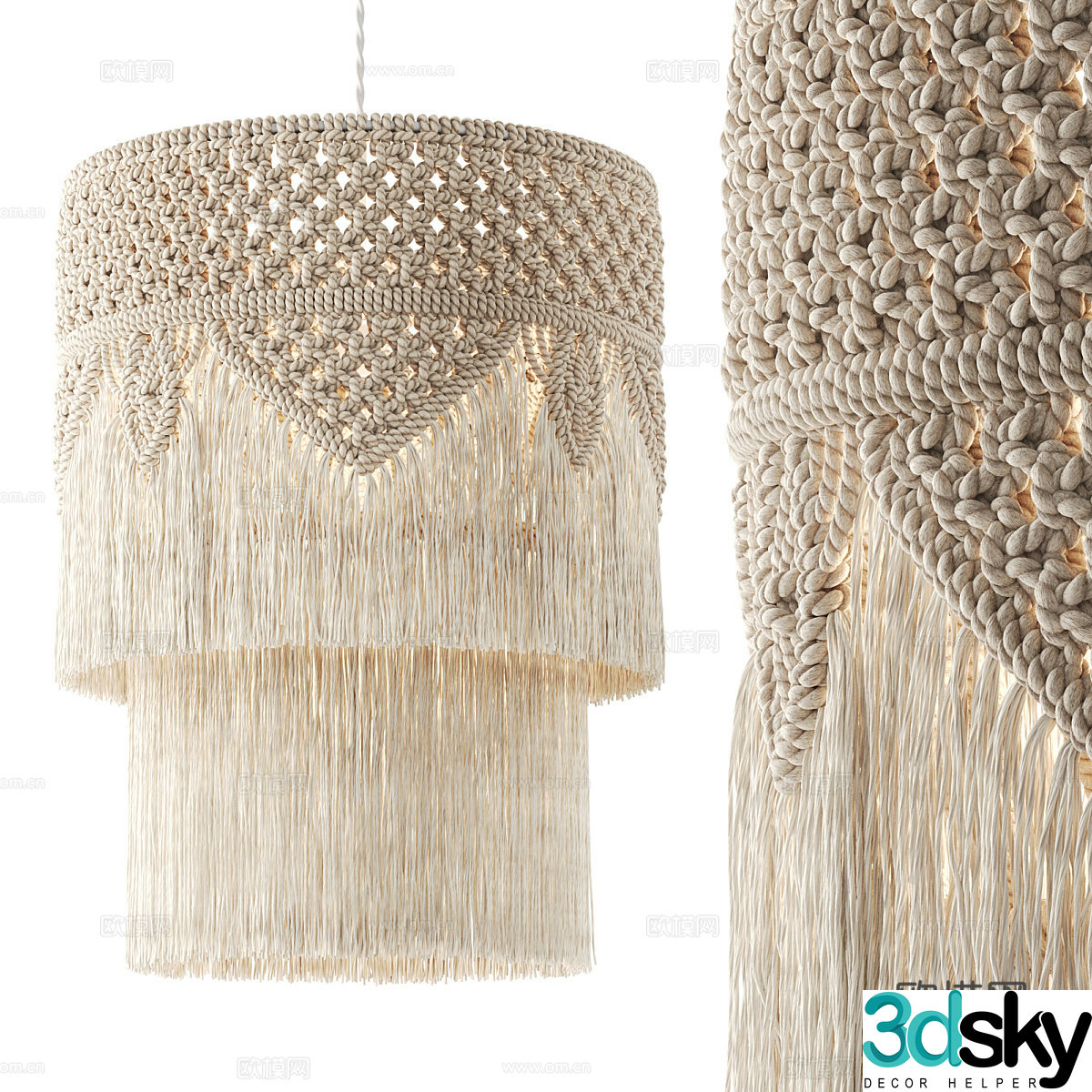 New Chinese style Wasabi Tarted Chandelier 3D Model
