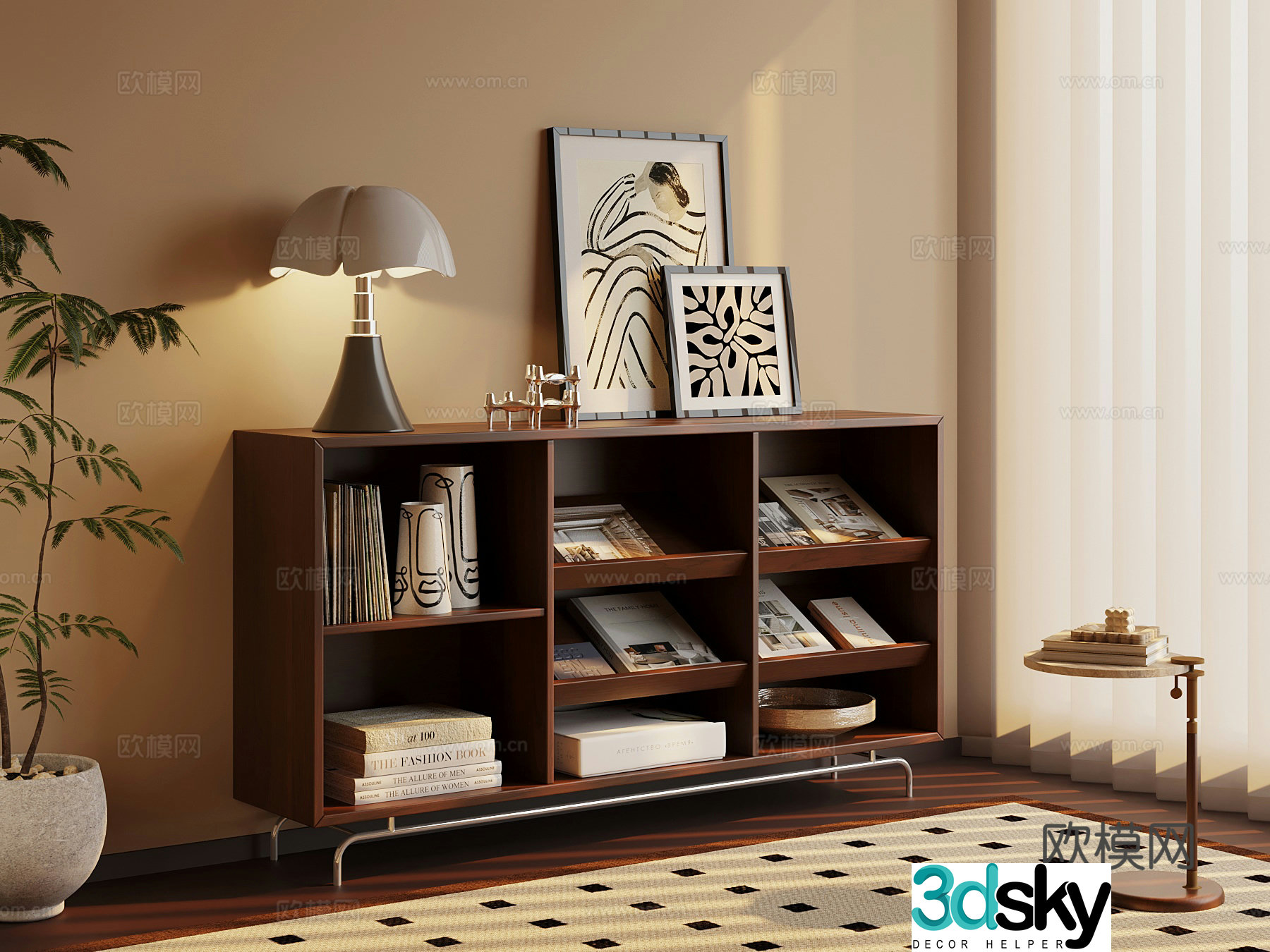 Storage cabinet French medieval style storage cabinet entrance cabinet 3D model