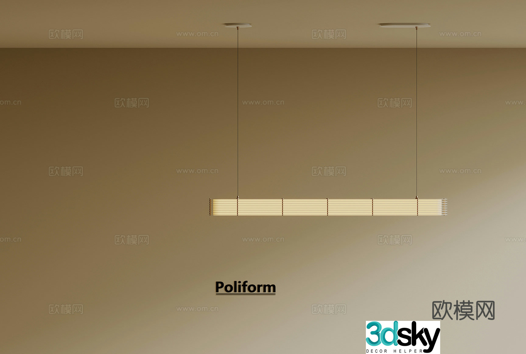 Modern Chandelier Long Strip Chandelier 3d Model
