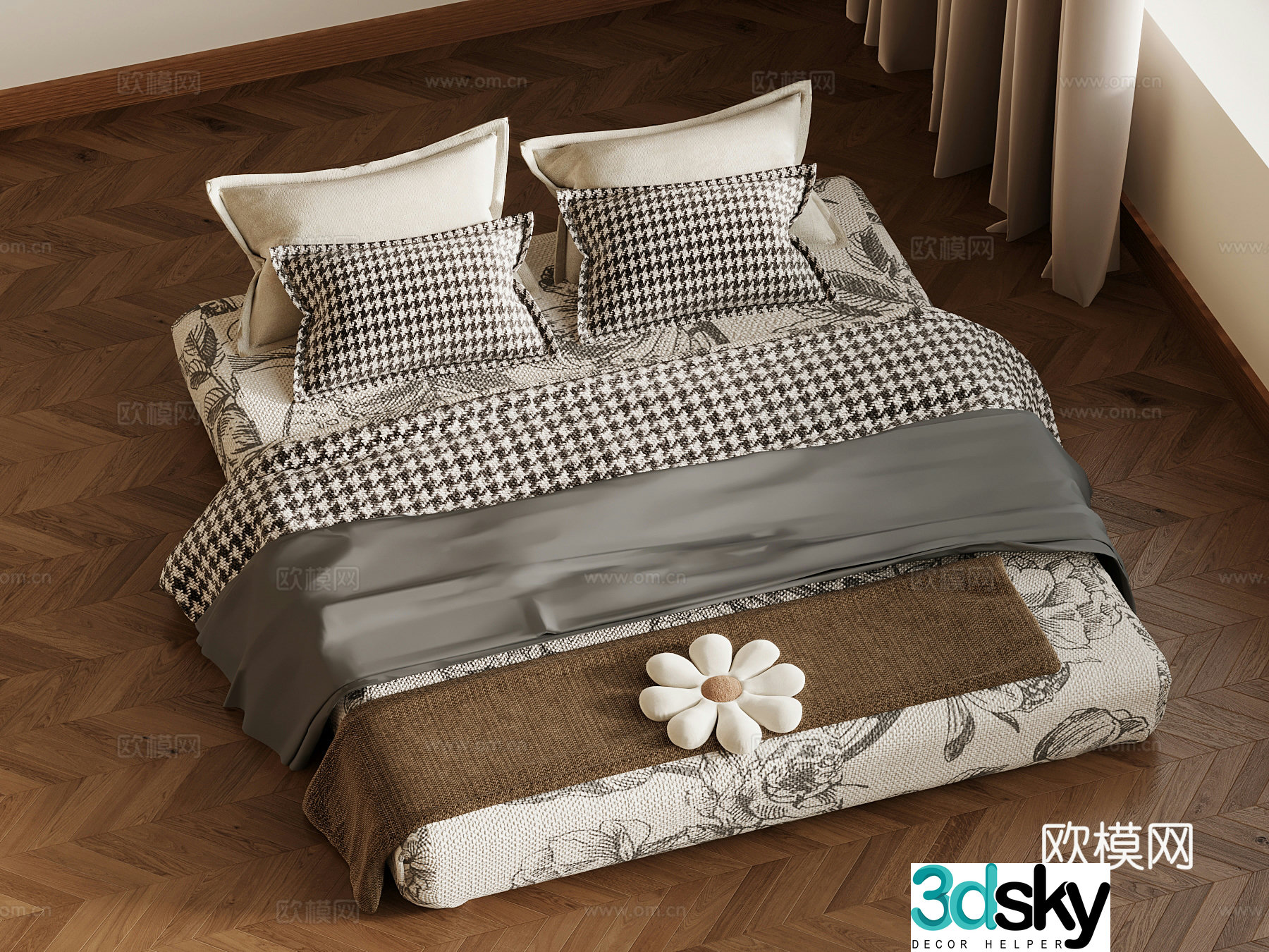 Bedding French Bedding Mattress Pillow Bedding 3D Model