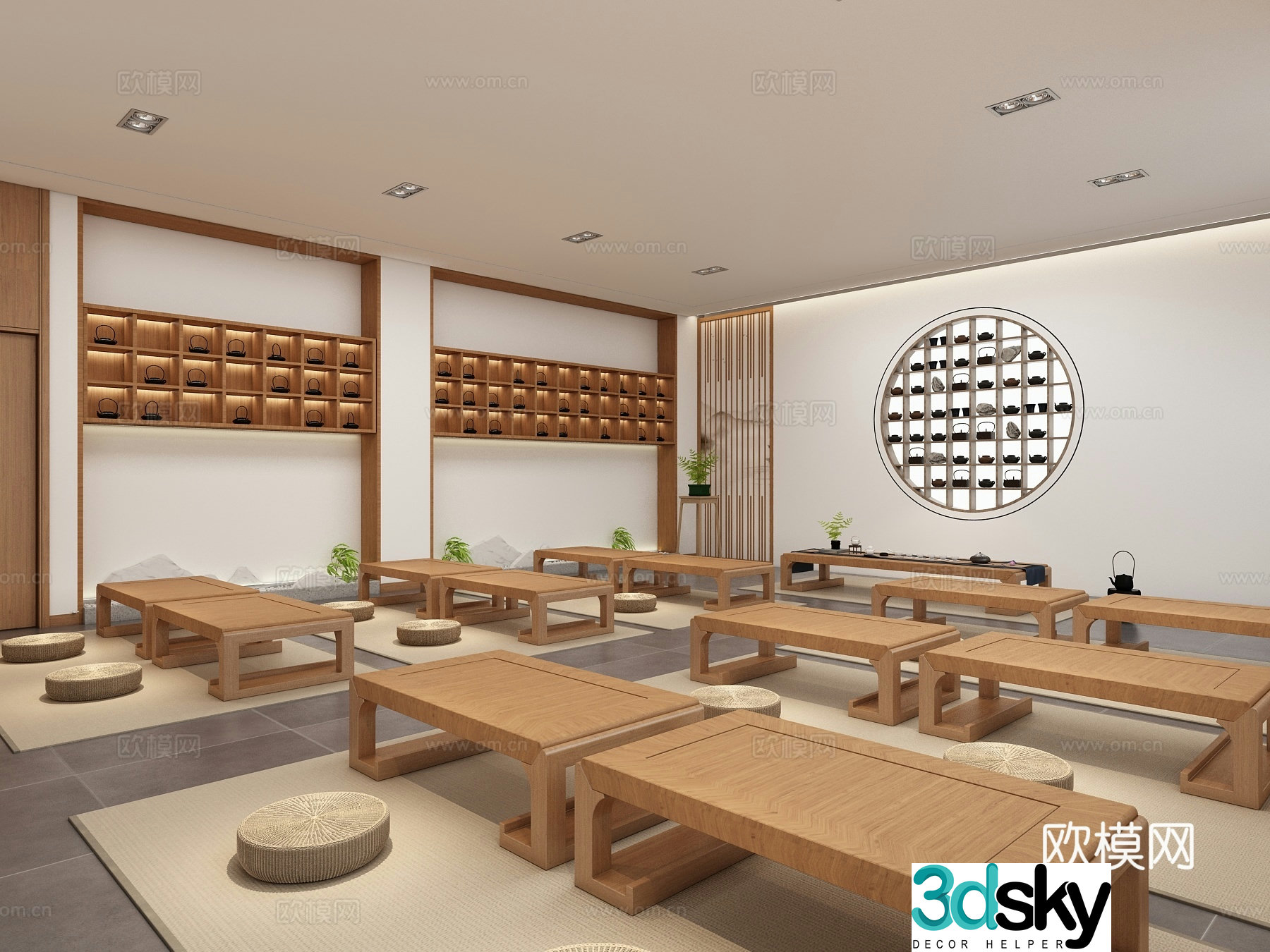 New Chinese-style classroom Tea room 3D model