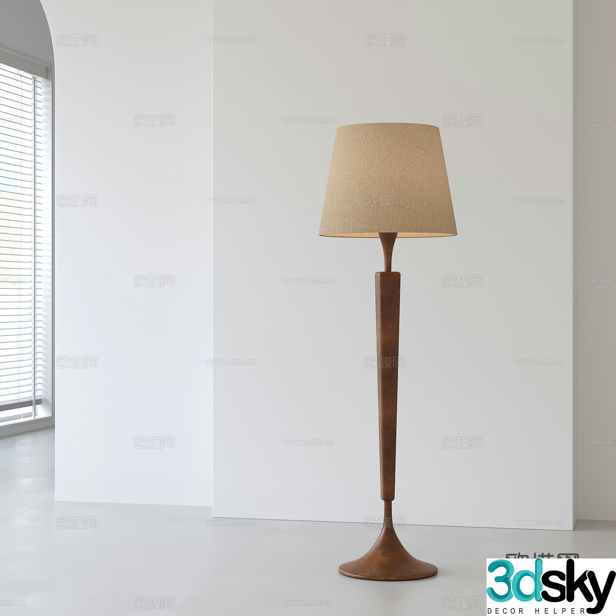 French medieval floor lamp 3d model
