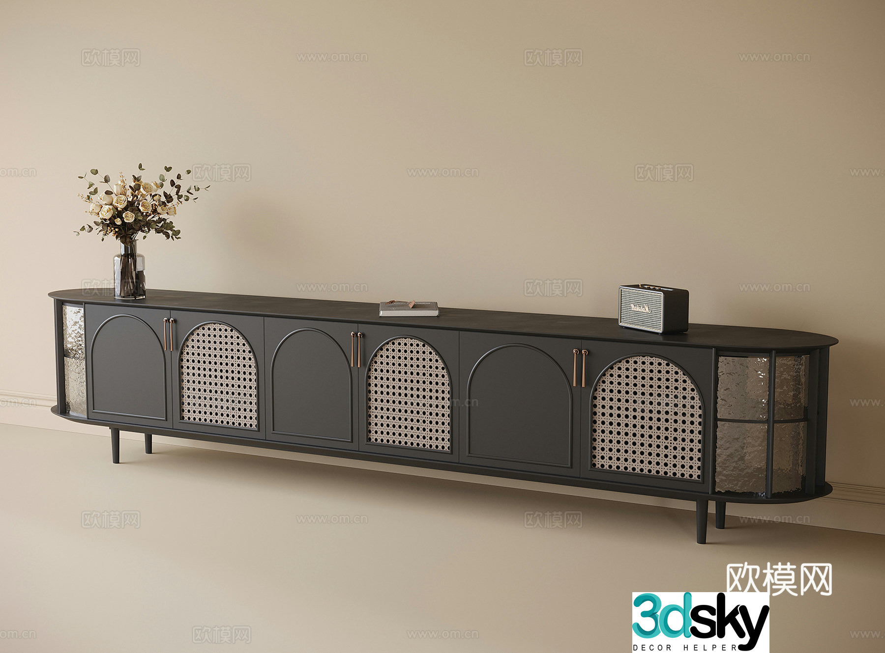 French TV cabinet 3d model