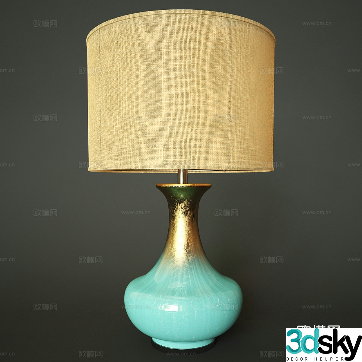 New Chinese style light luxury desk lamp 3D model