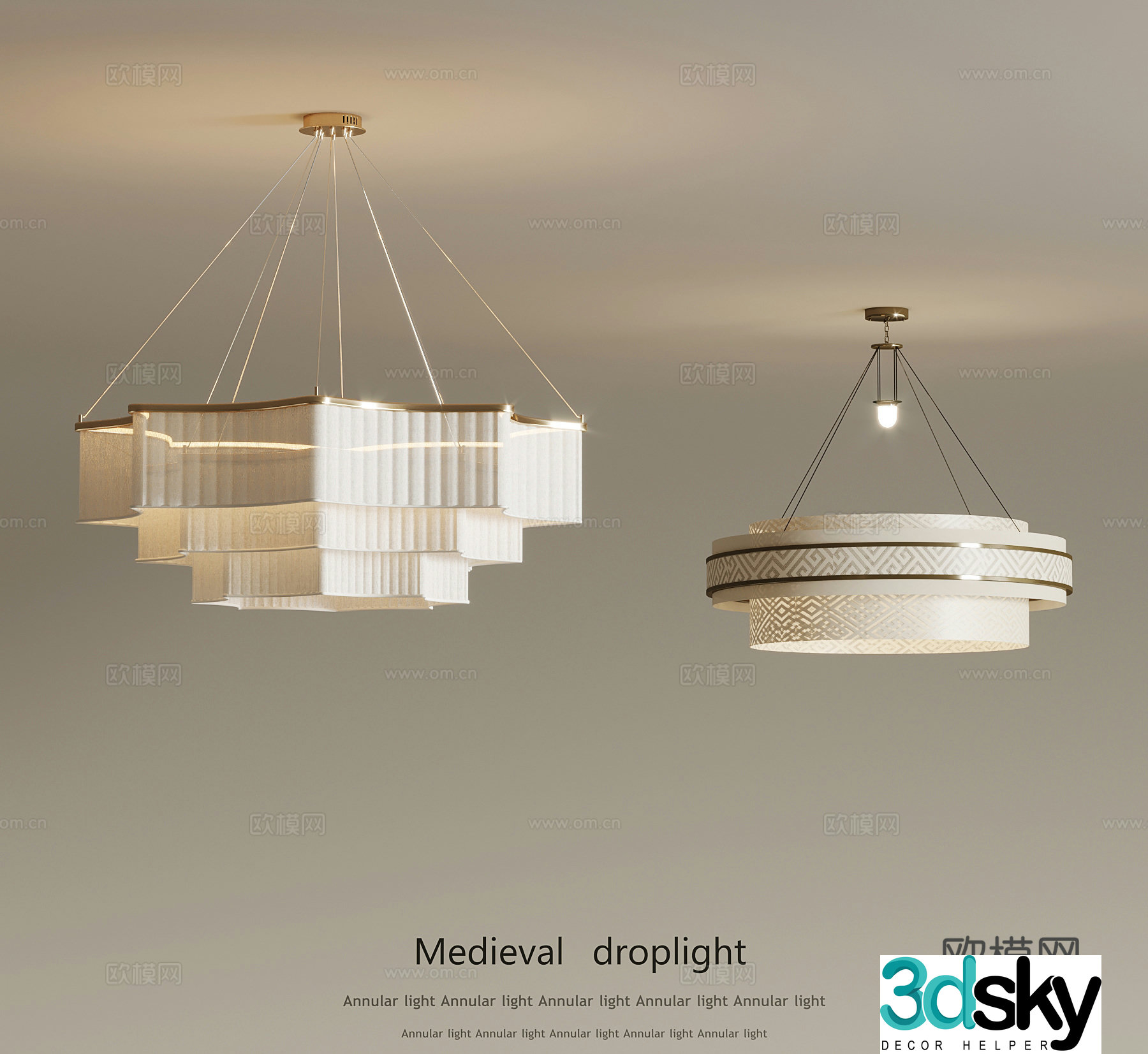 New Chinese chandelier 3D model
