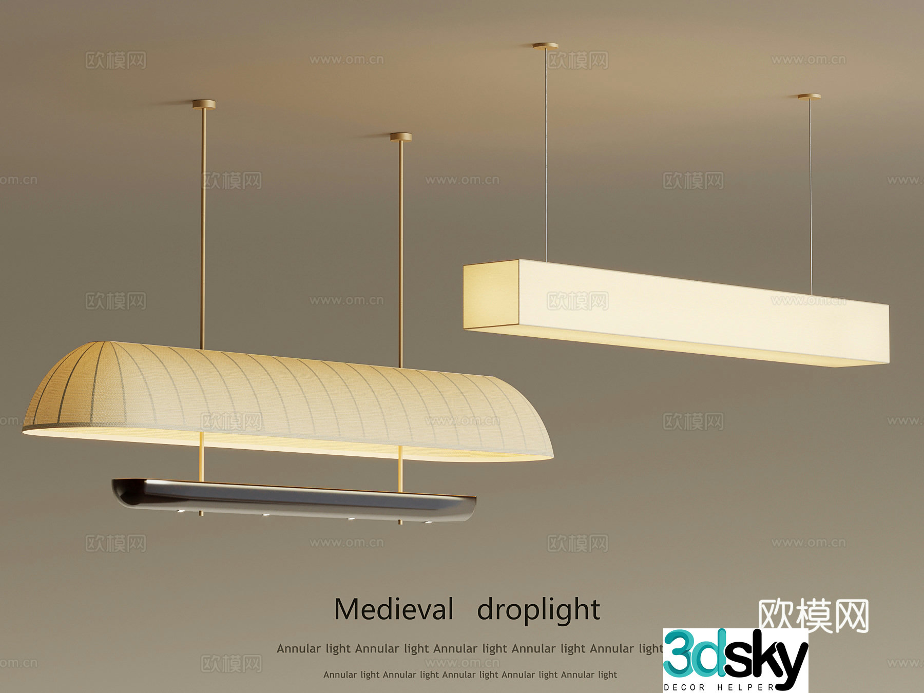 Long chandelier 3d model