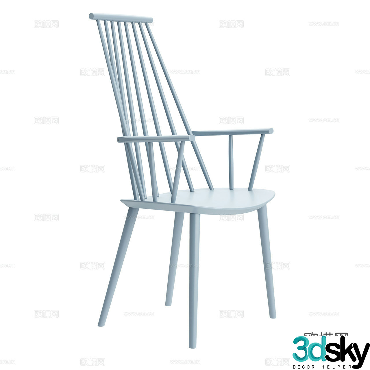 Hay J110 Classic Leisure Chair Nordic Leisure Chair Armchair Oak Chair 3D Model