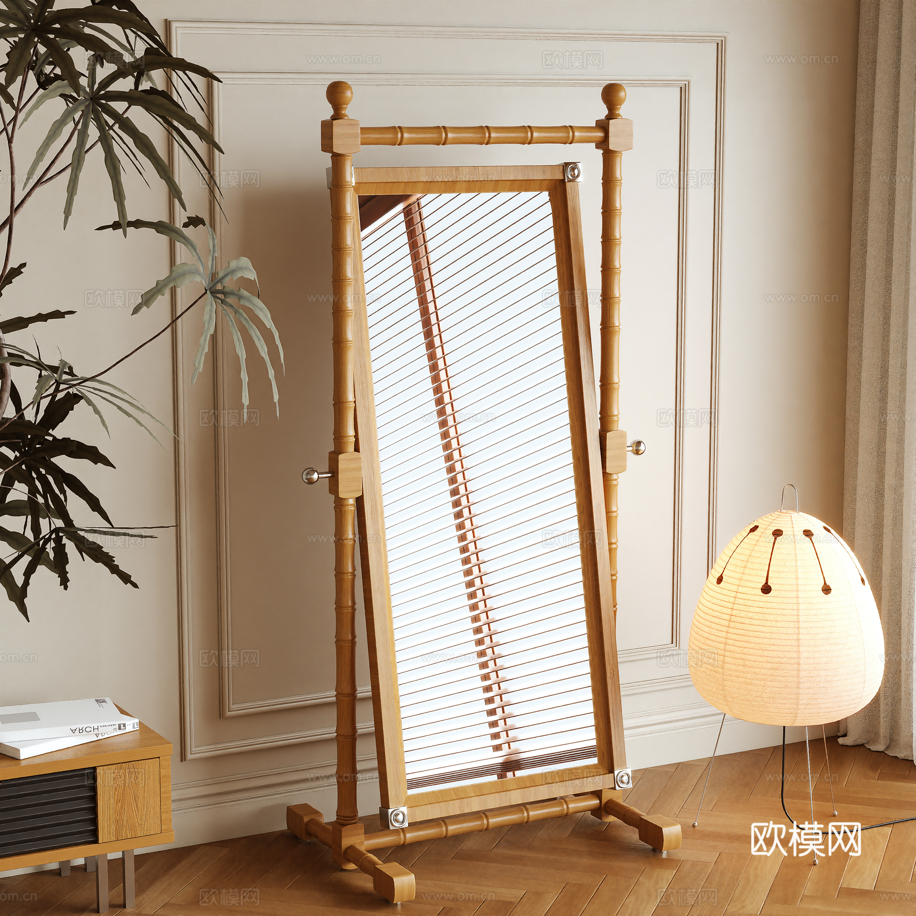 Log Wing Mirror Floor-to-body mirror 3D model