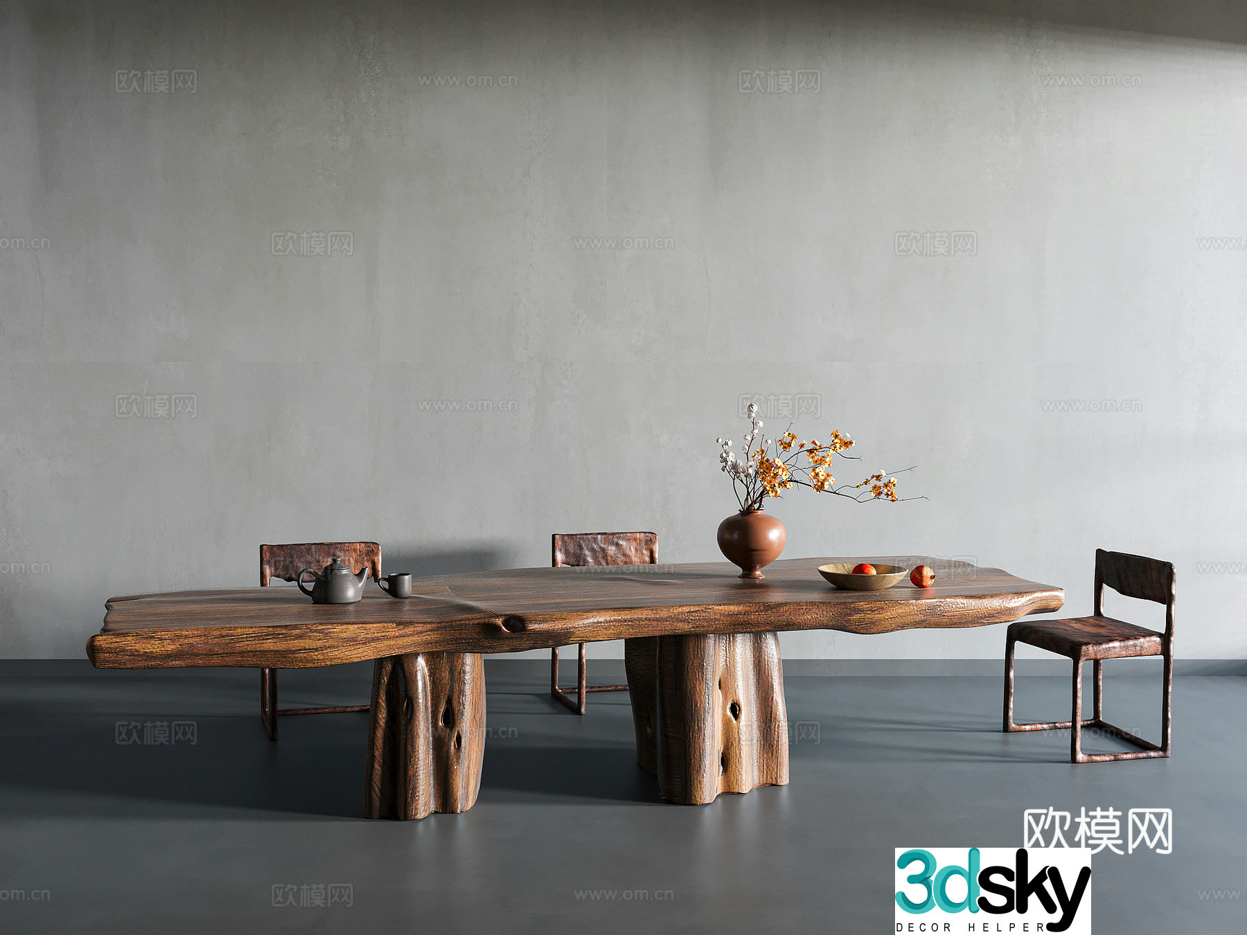 Wasabi Wind Tea Table and Chair 3D Model