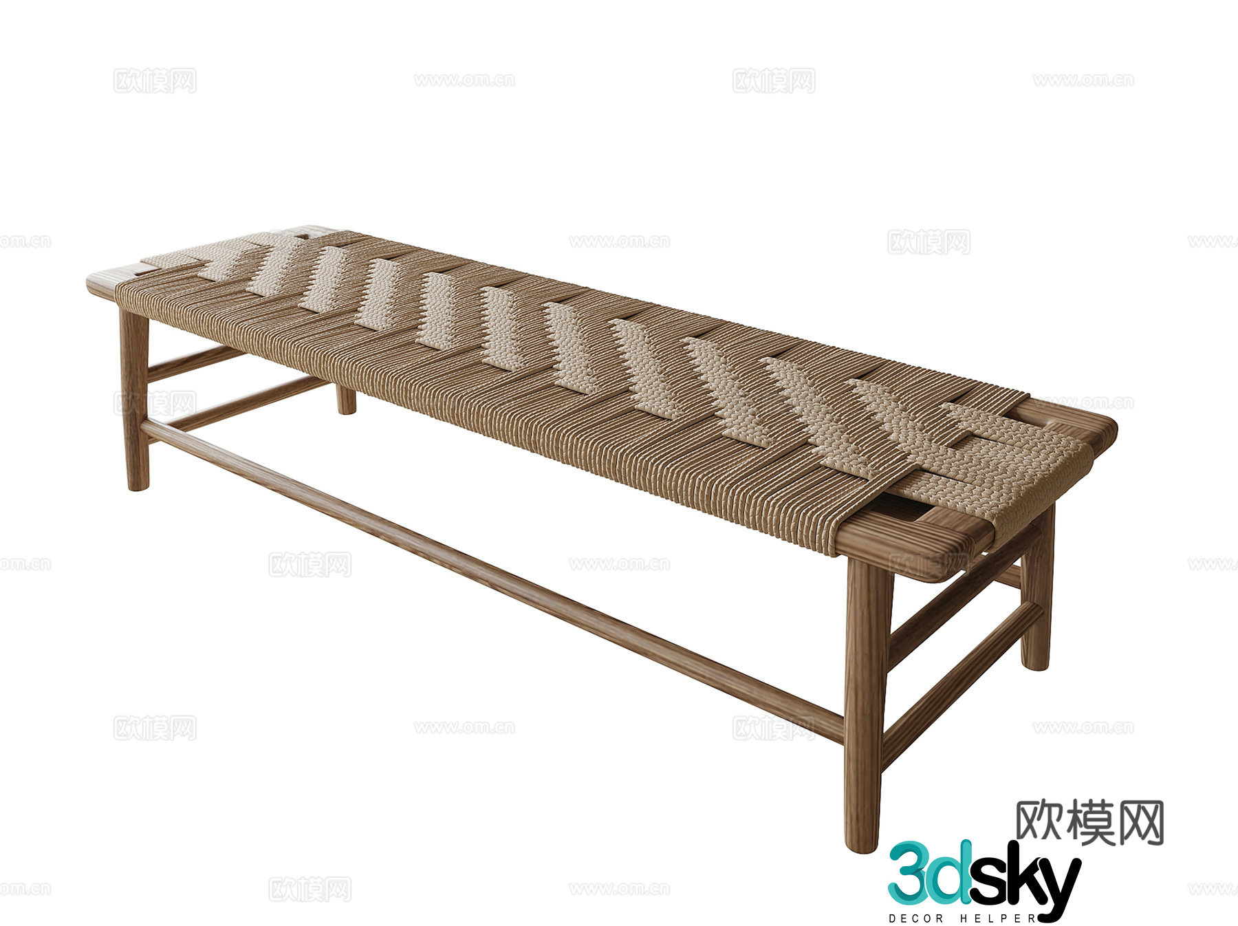 Modern bench stool 3d model