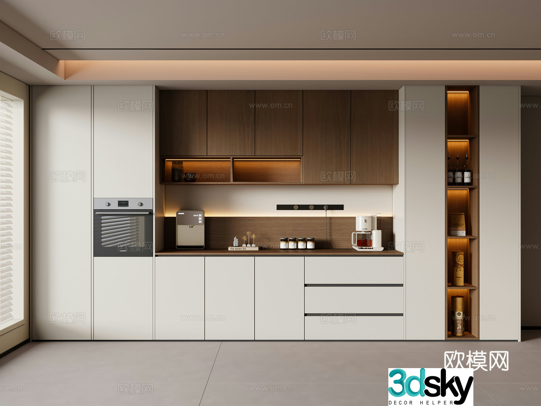 Modern medieval sideboard wine cabinet 3d model