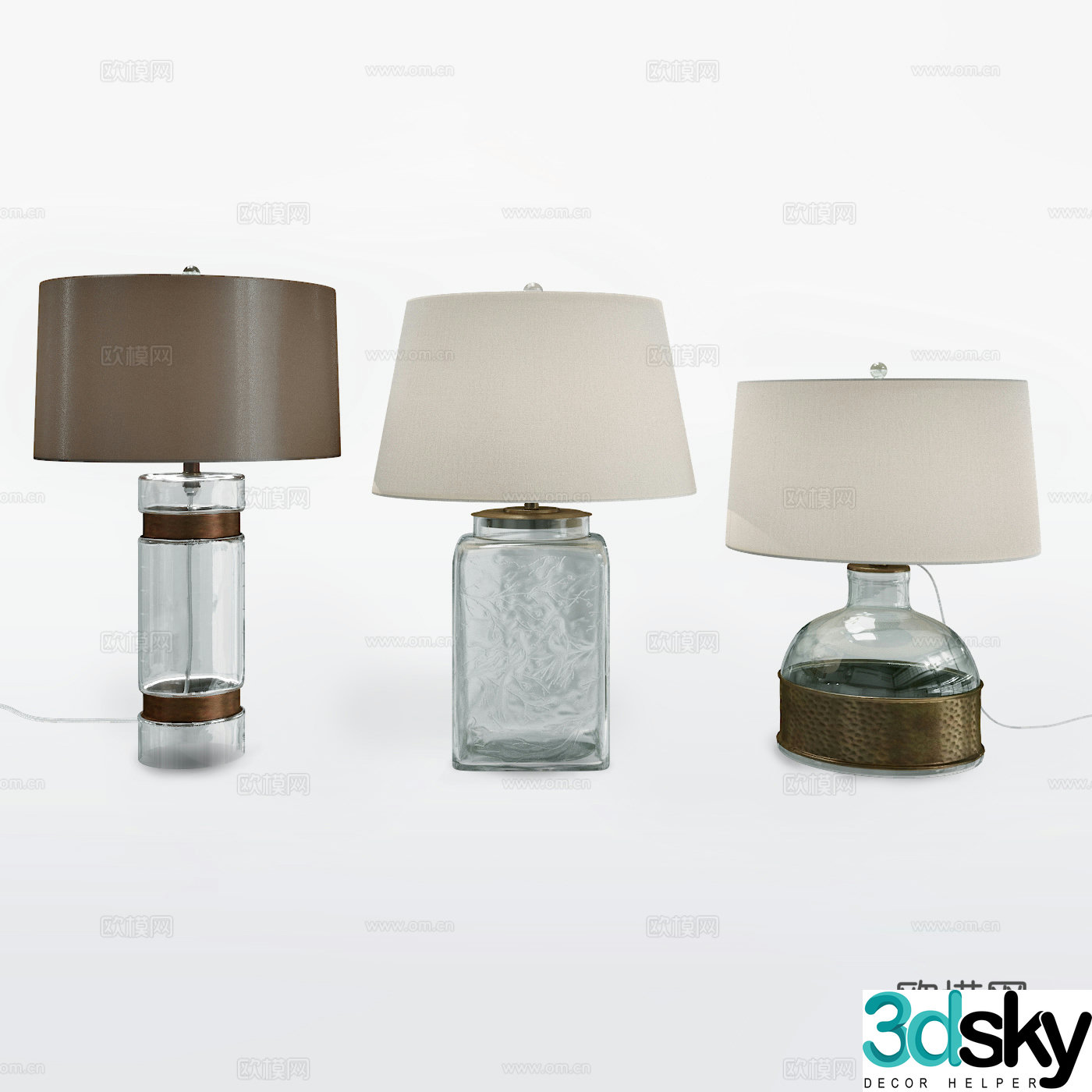 Modern light luxury glass desk lamp 3d model