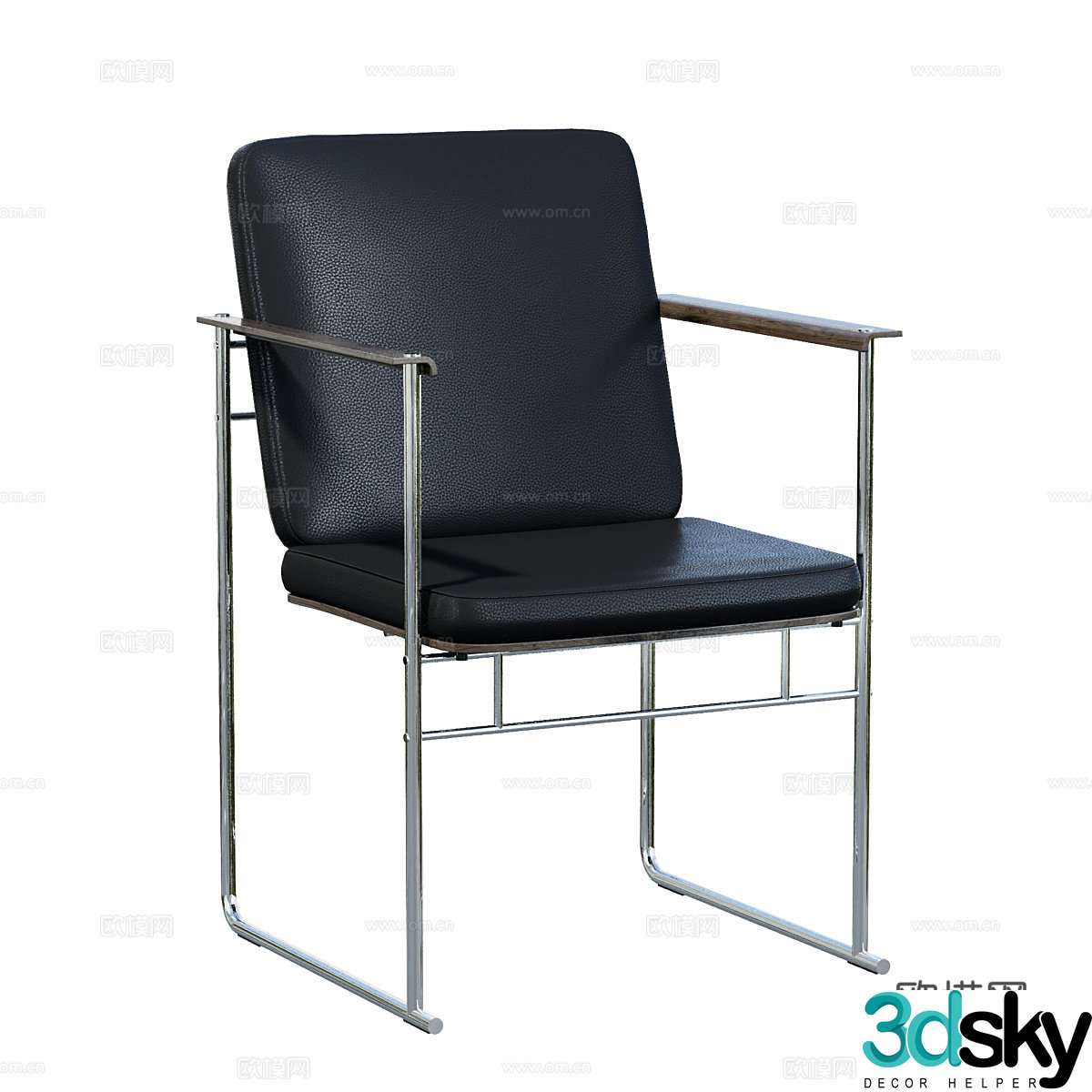 Modern Italian minimalist leather office chair 3d model