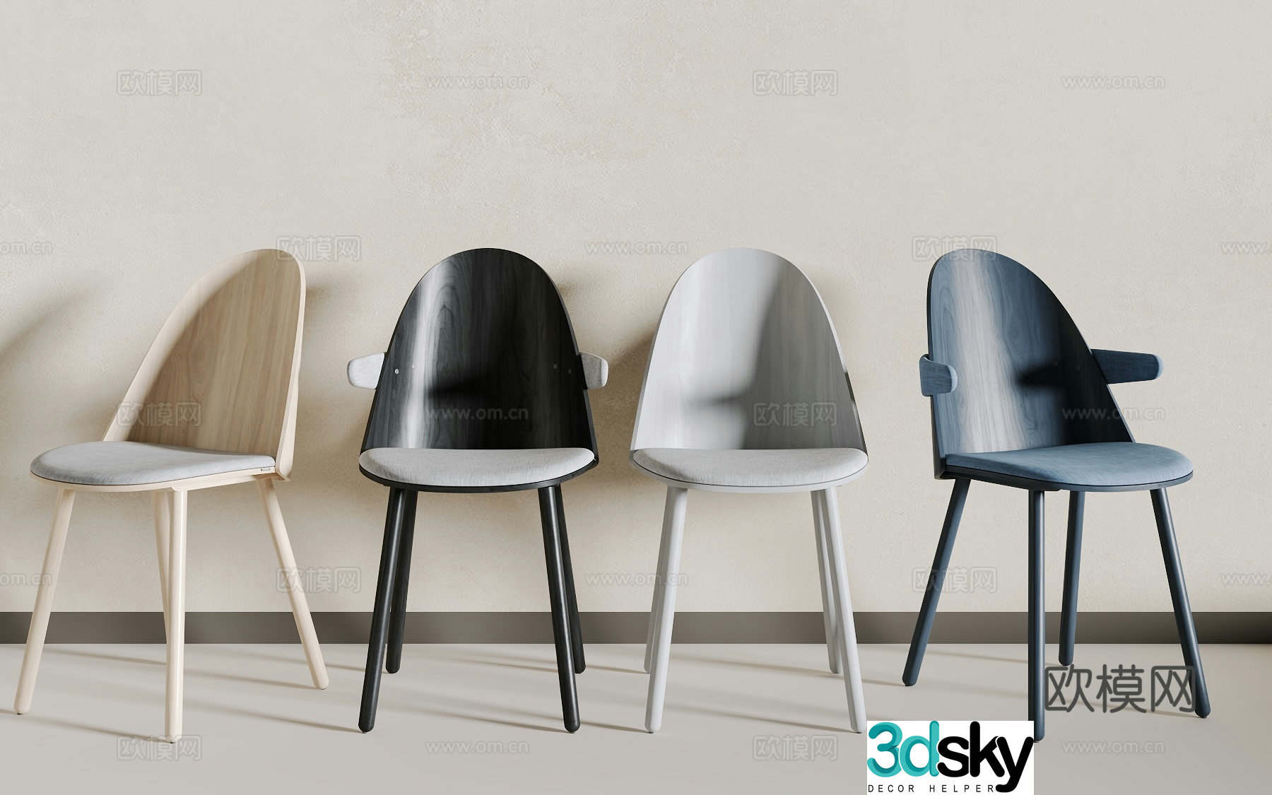 Modern dining chair 3d model