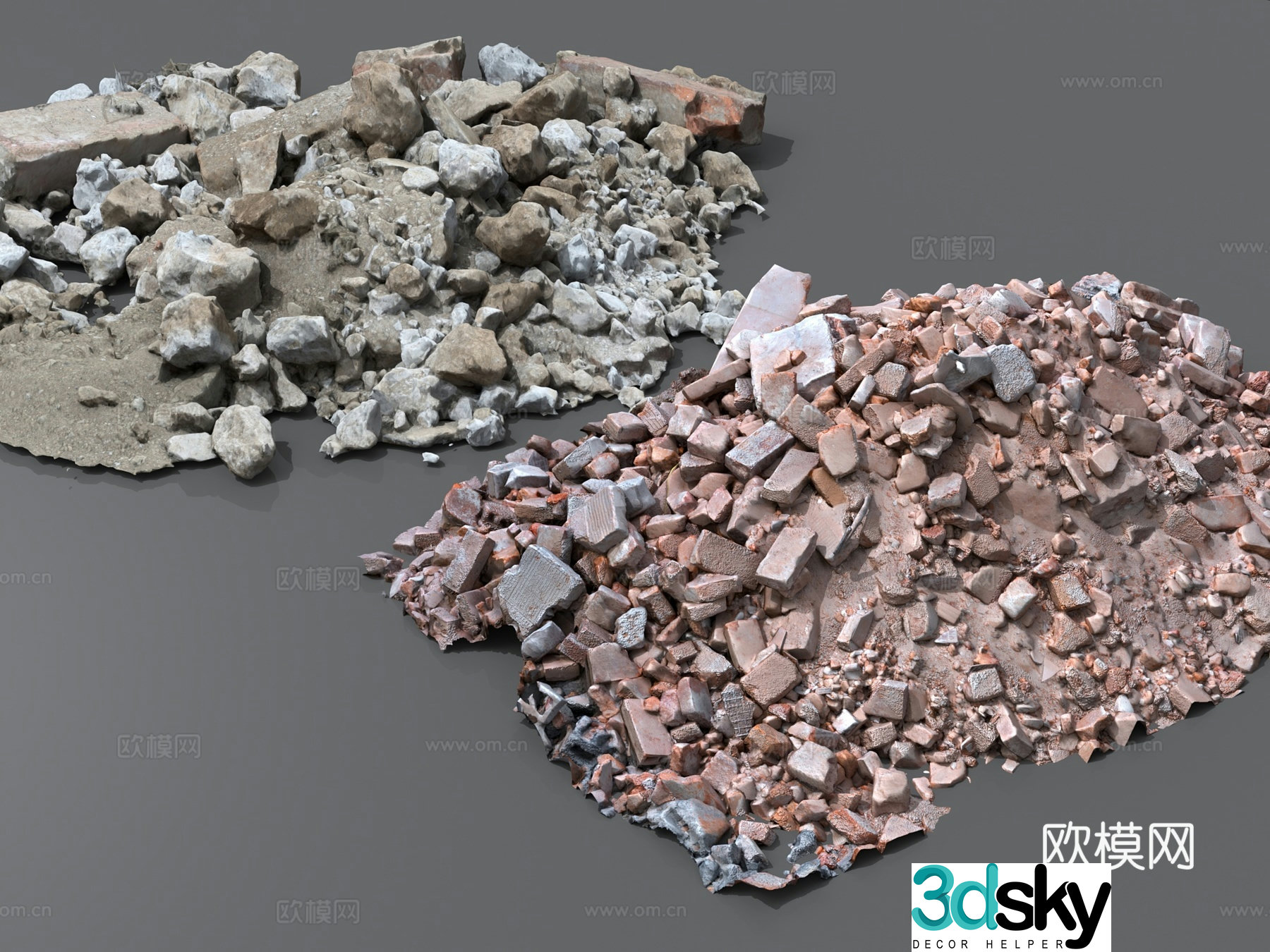 bricks stone red brick building materials brick concrete 3d model