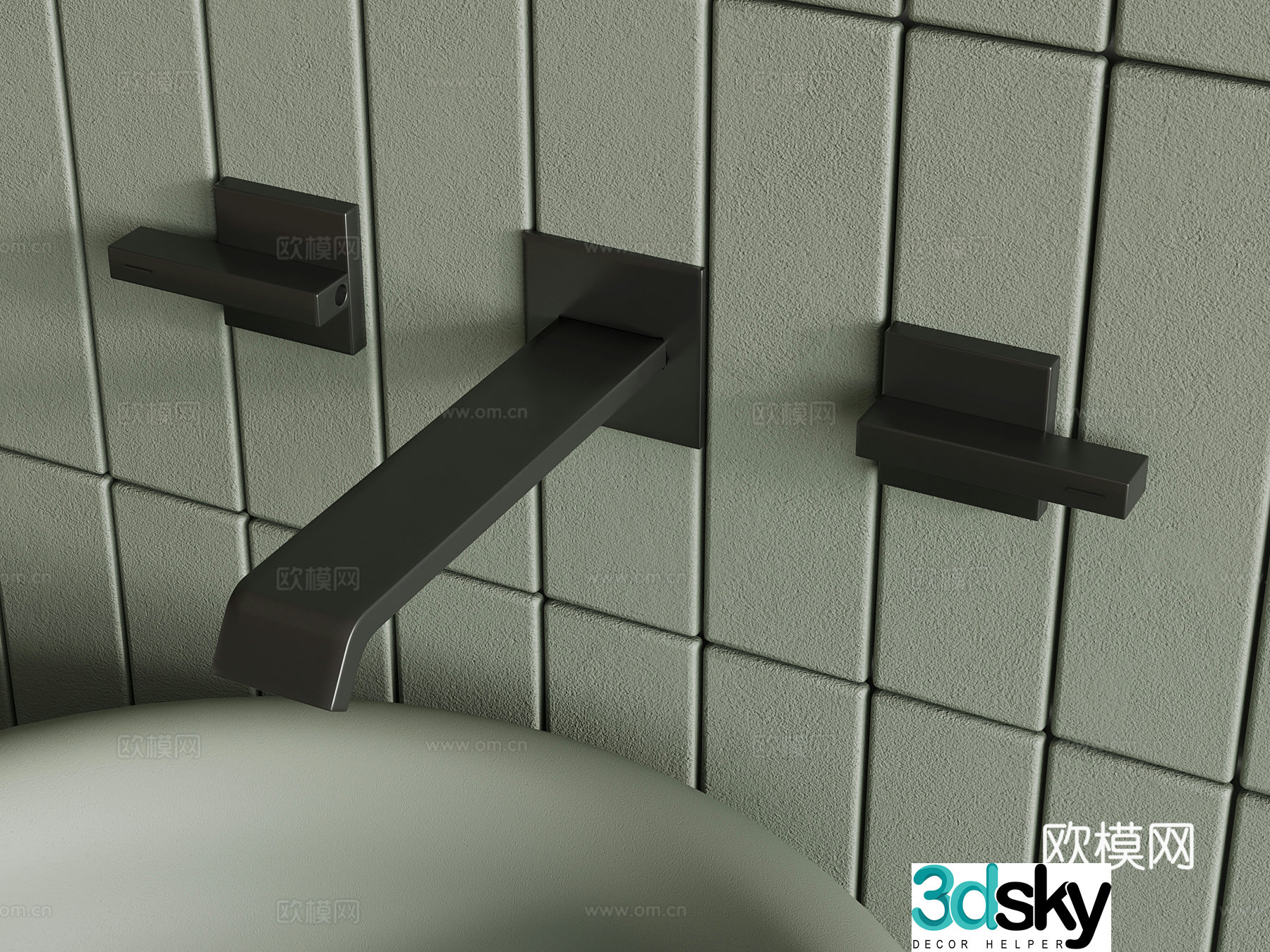 Modern wall drain faucet 3d model