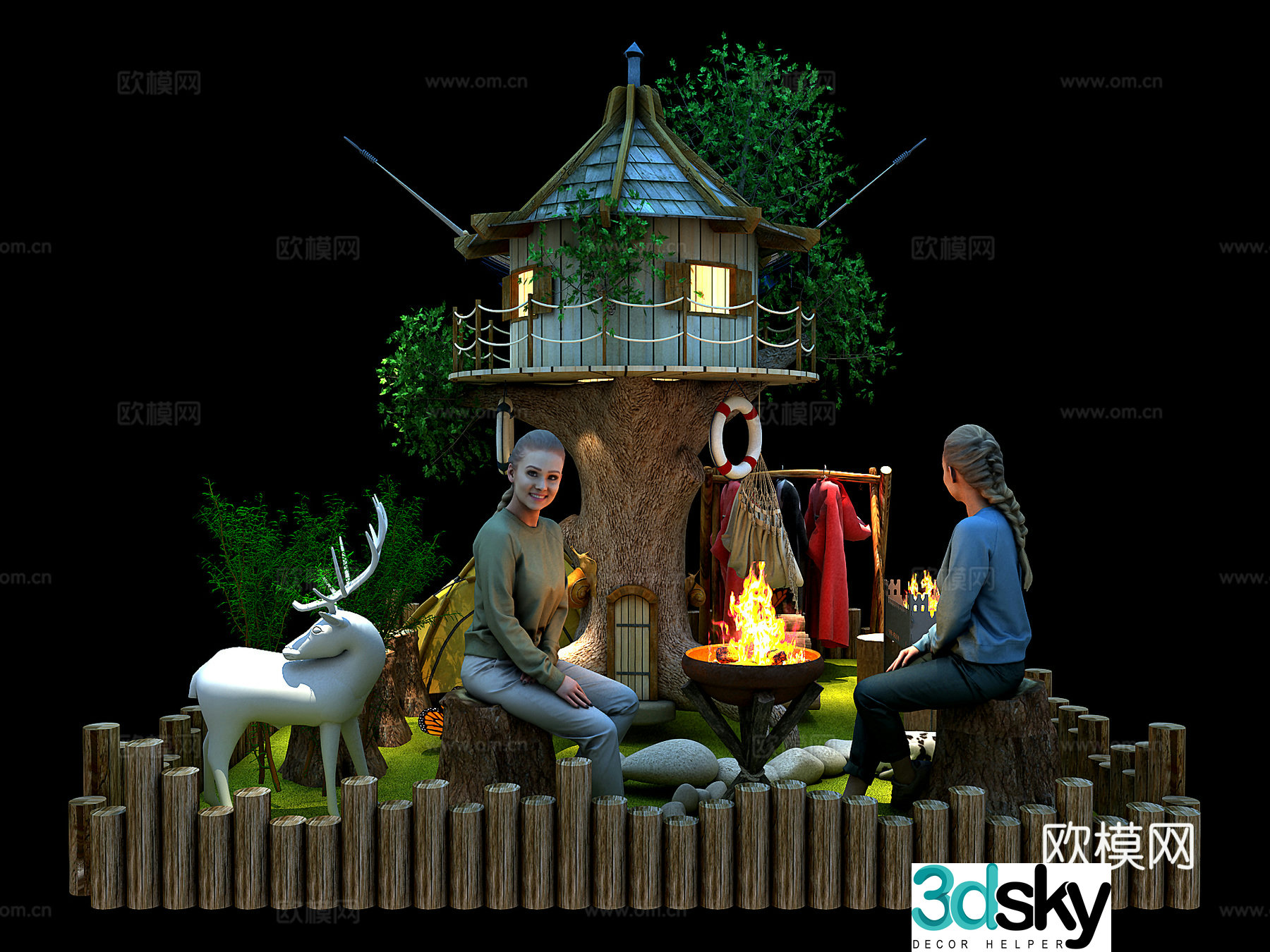 Modern shopping mall outdoor products beautiful 3D model