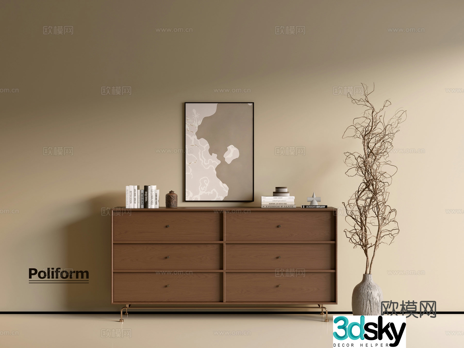 Modern wood grain cabinet ins wind minimalist wind cabinet whole cabinet sideboard balcony cabinet storage 3D model