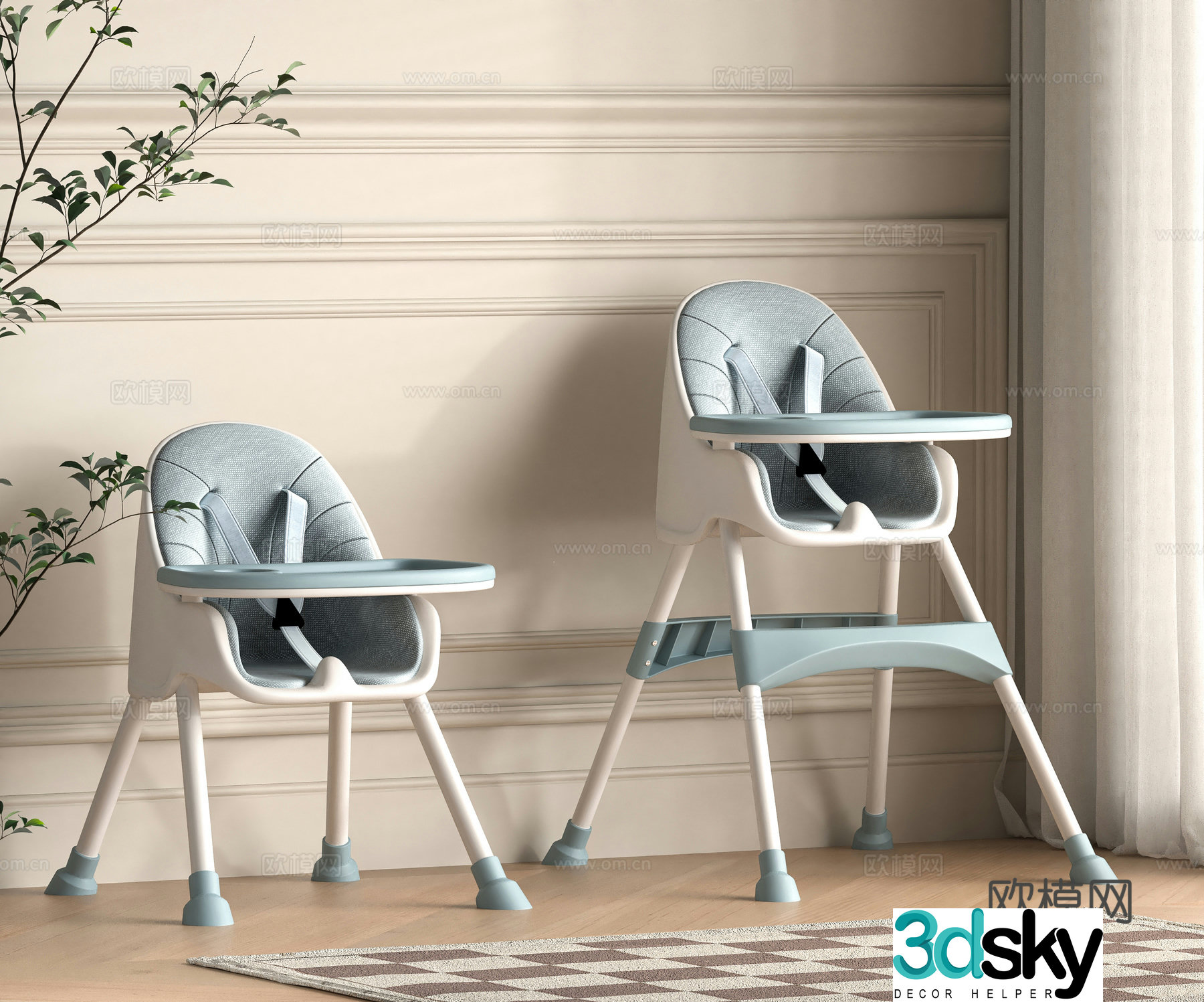 Modern baby chair 3d model