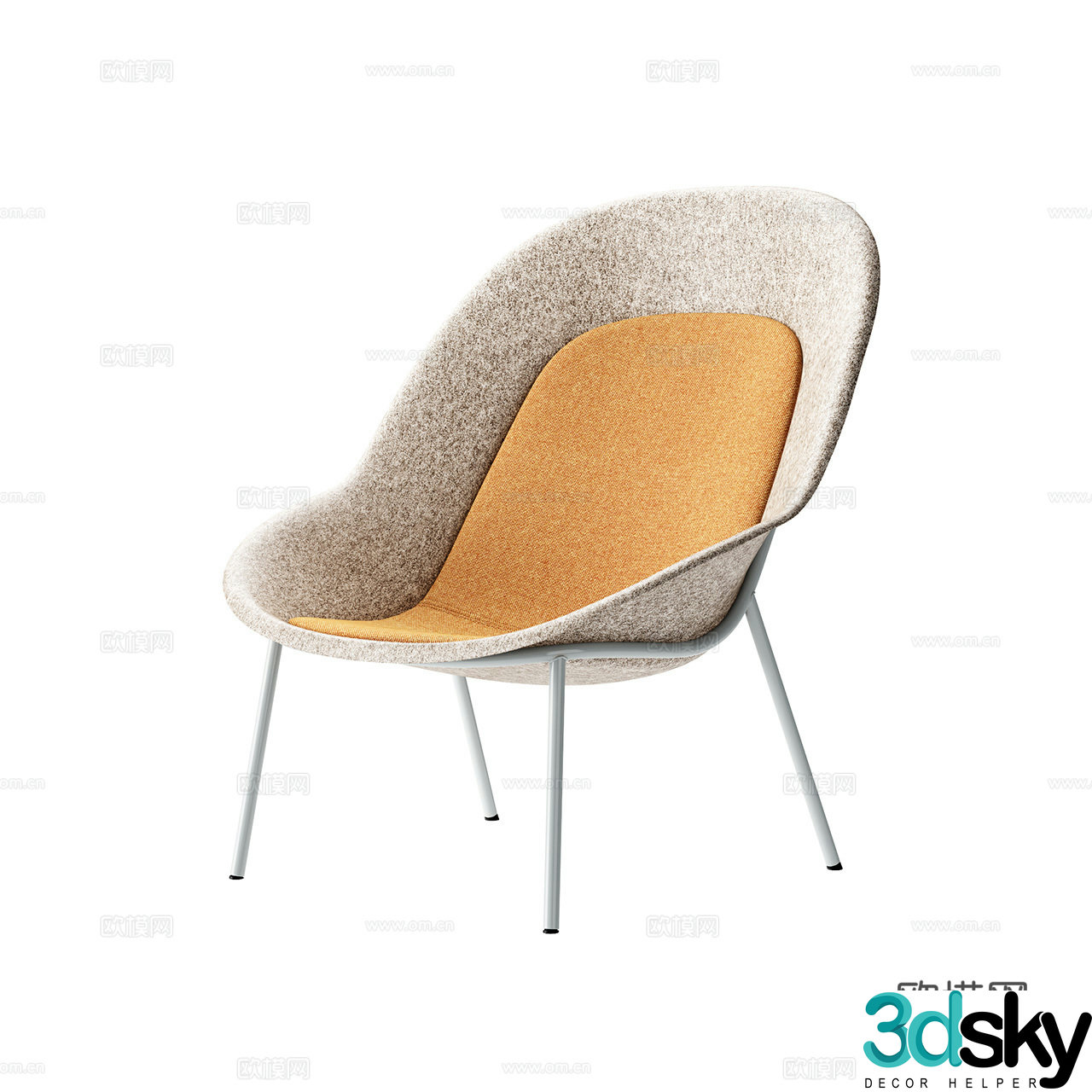 De Vorm modern leisure chair fabric leisure chair recliner armchair cloth chair 3d model