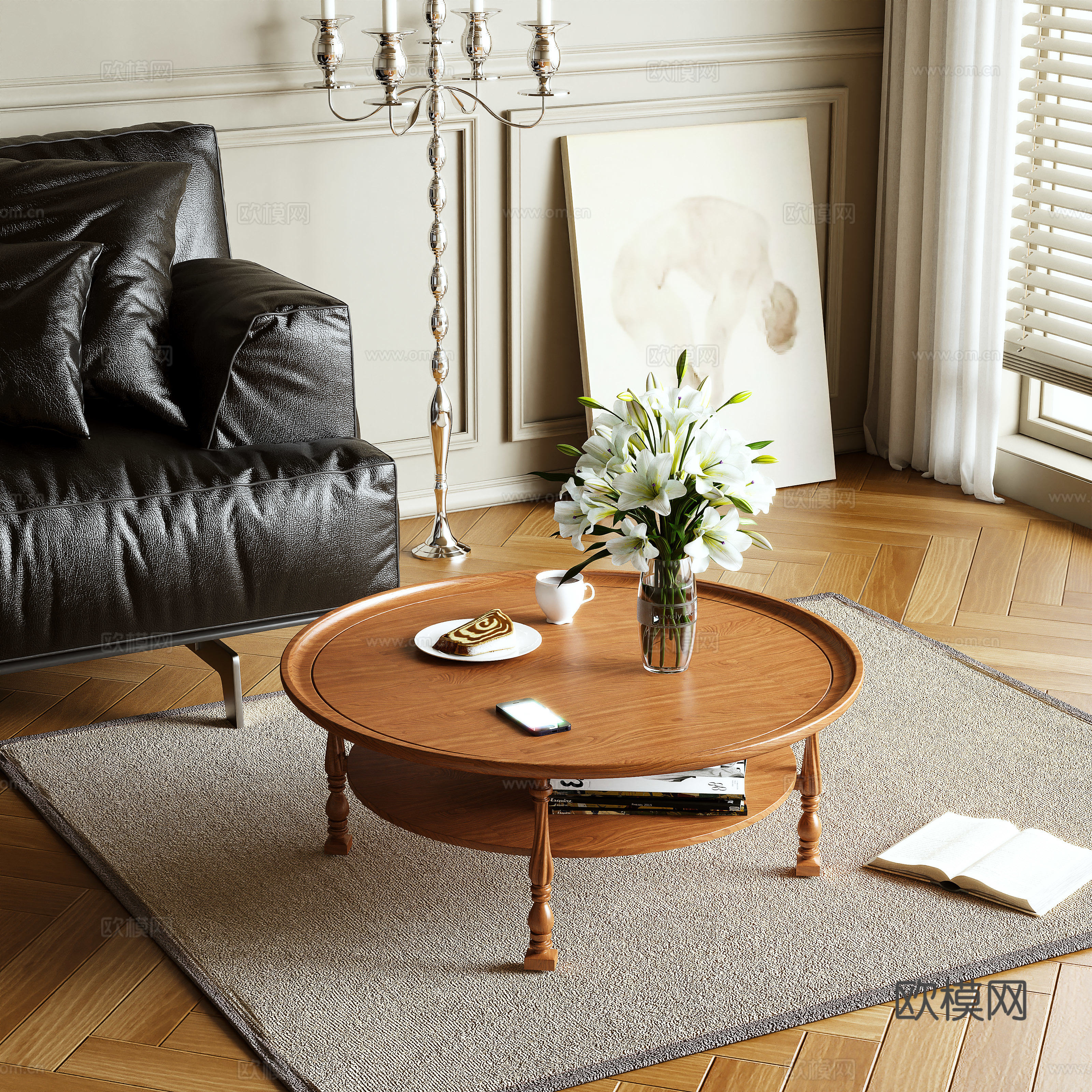 Log style coffee table 3d model