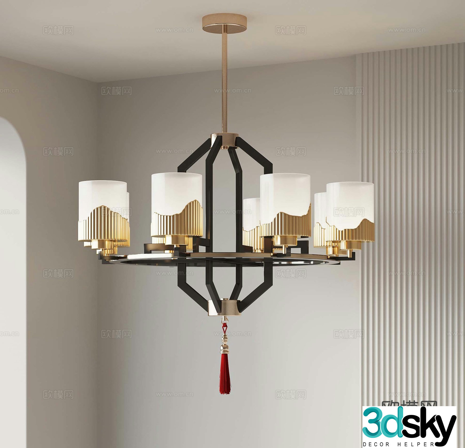 New Chinese Chandelier Restaurant Chandelier 3D Model
