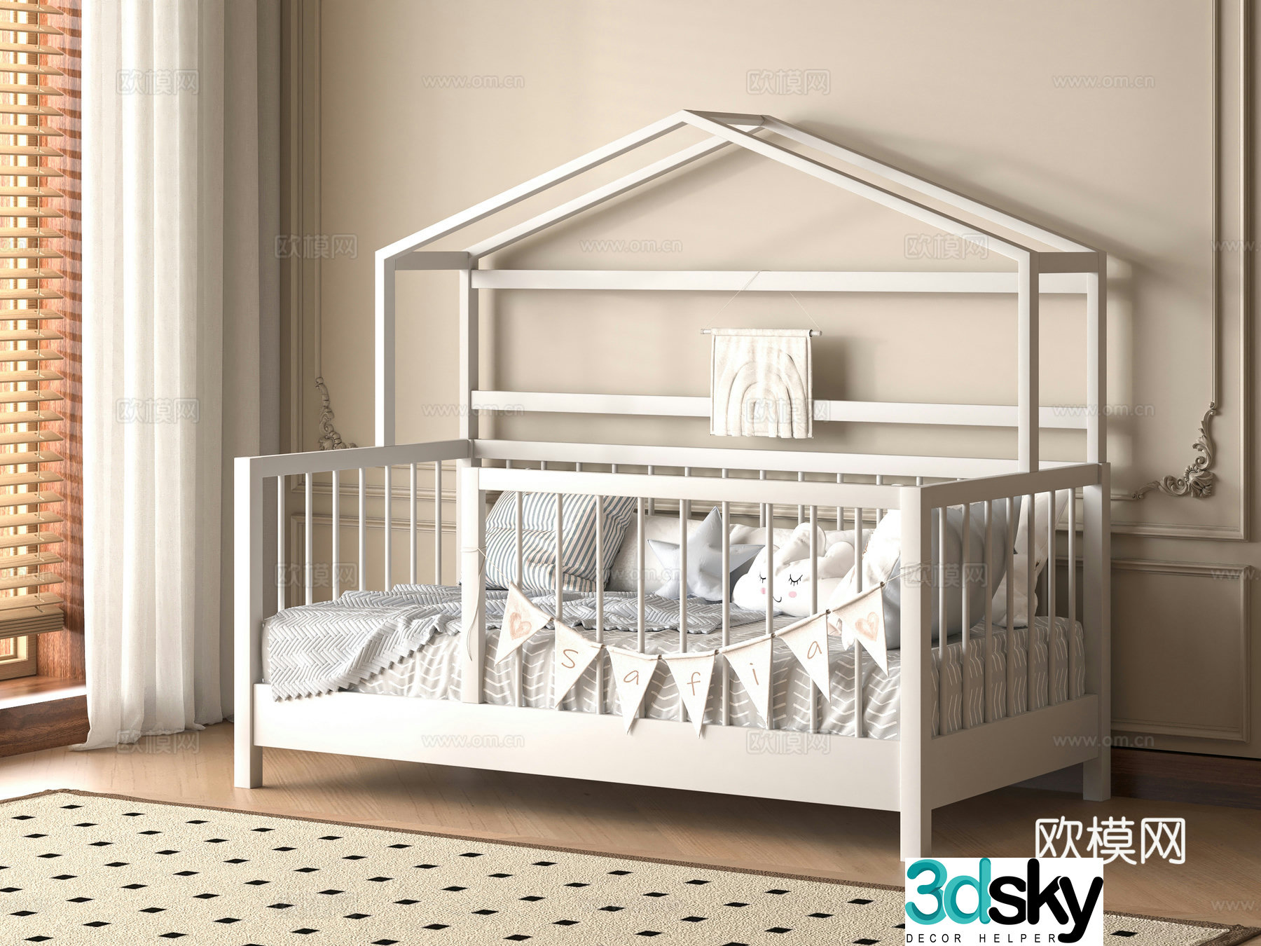 Modern crib 3d model