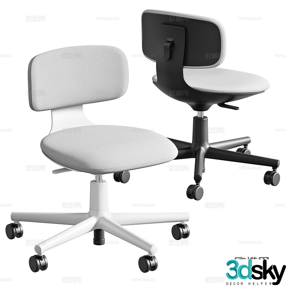 Modern Italian computer chair book chair swivel chair office chair 3d model