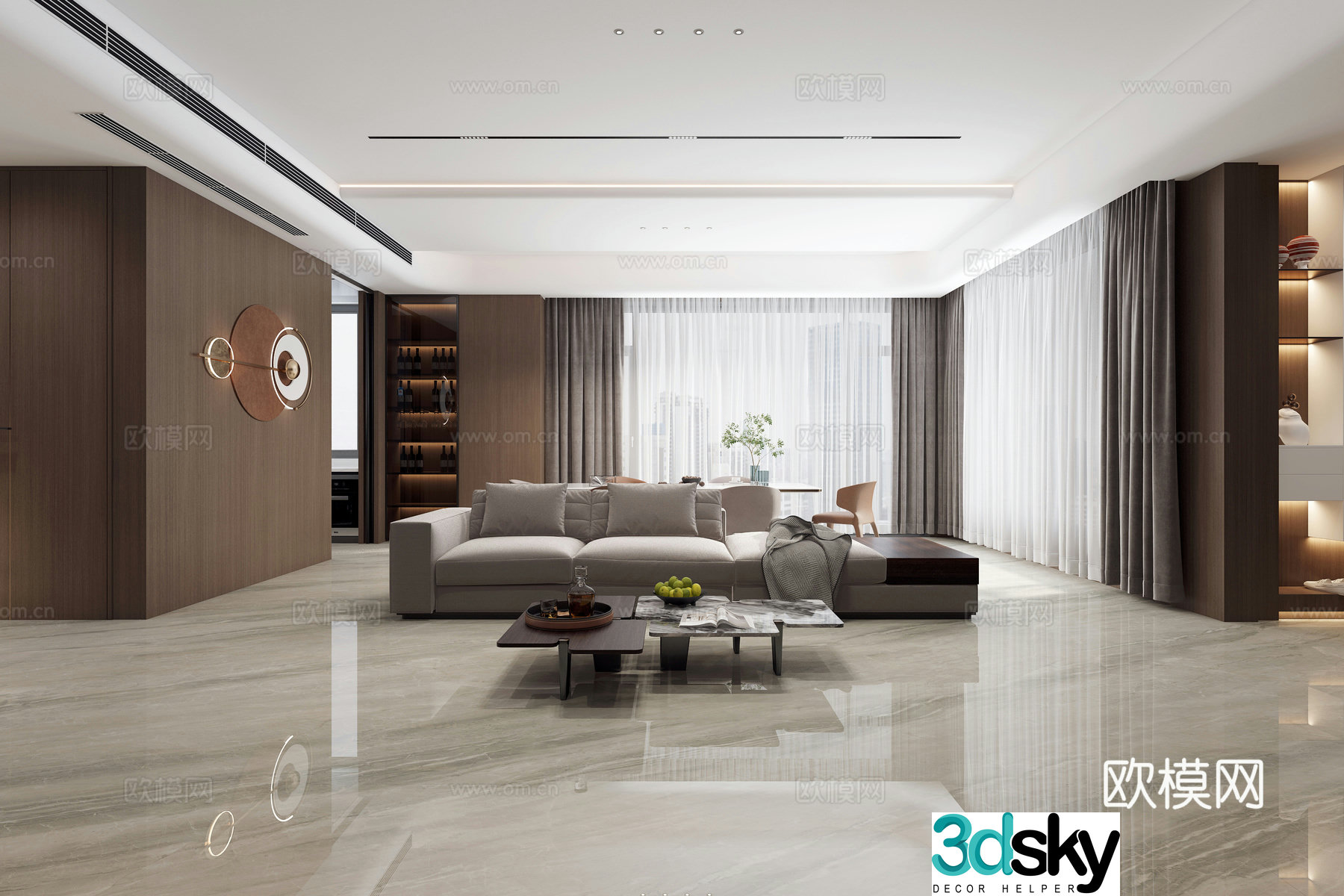 Modern Italian dining room 3d model