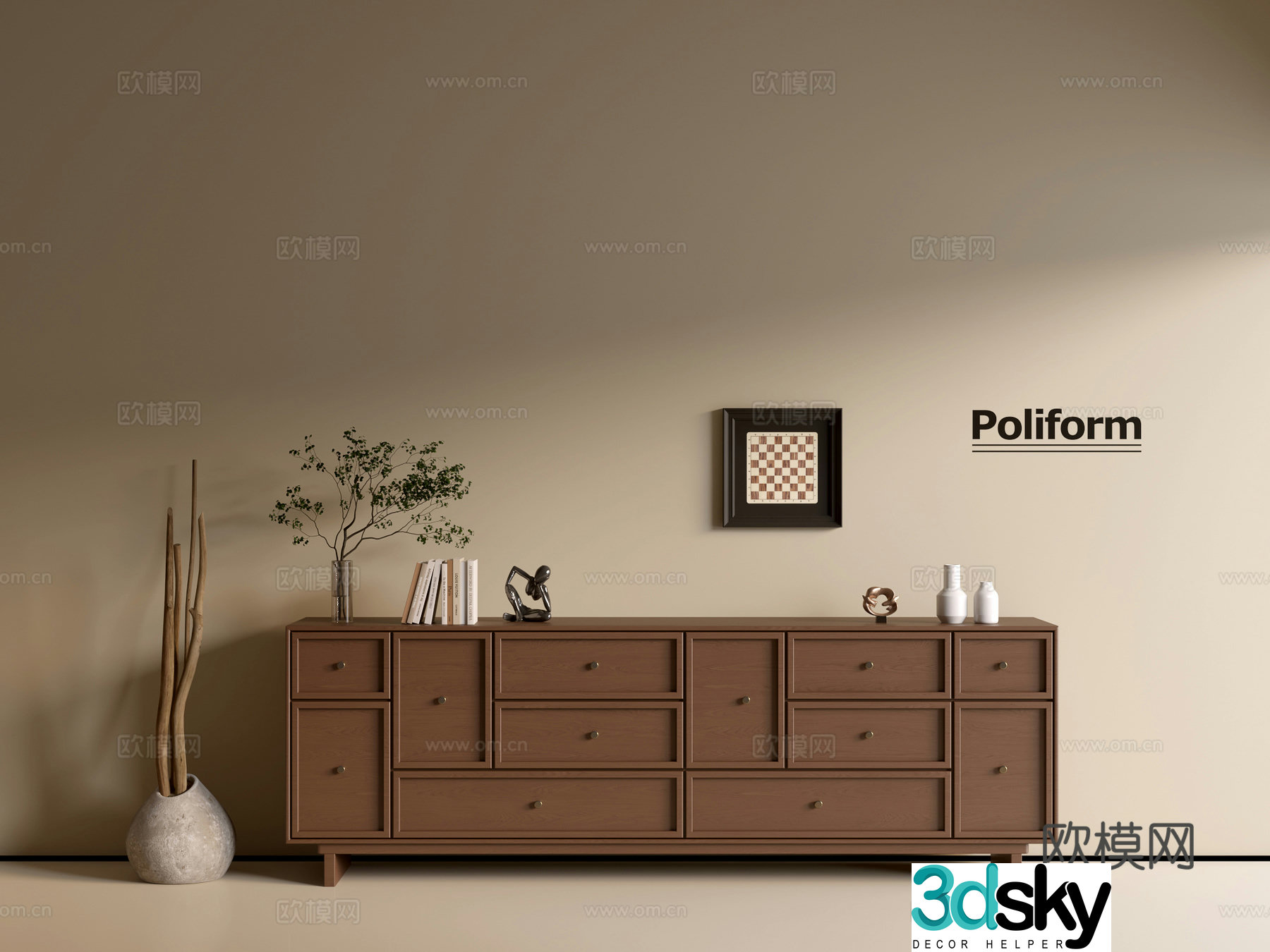 Modern wood grain cabinet ins wind minimalist wind cabinet whole cabinet sideboard balcony cabinet storage 3D model