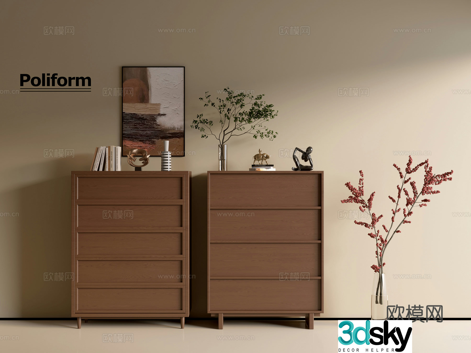 Modern wood grain cabinet ins wind minimalist wind cabinet whole cabinet sideboard balcony cabinet storage 3D model