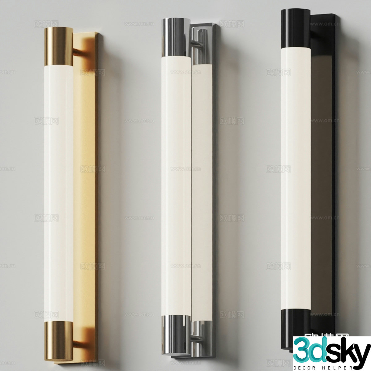 Modern Italian light luxury long wall light 3D model