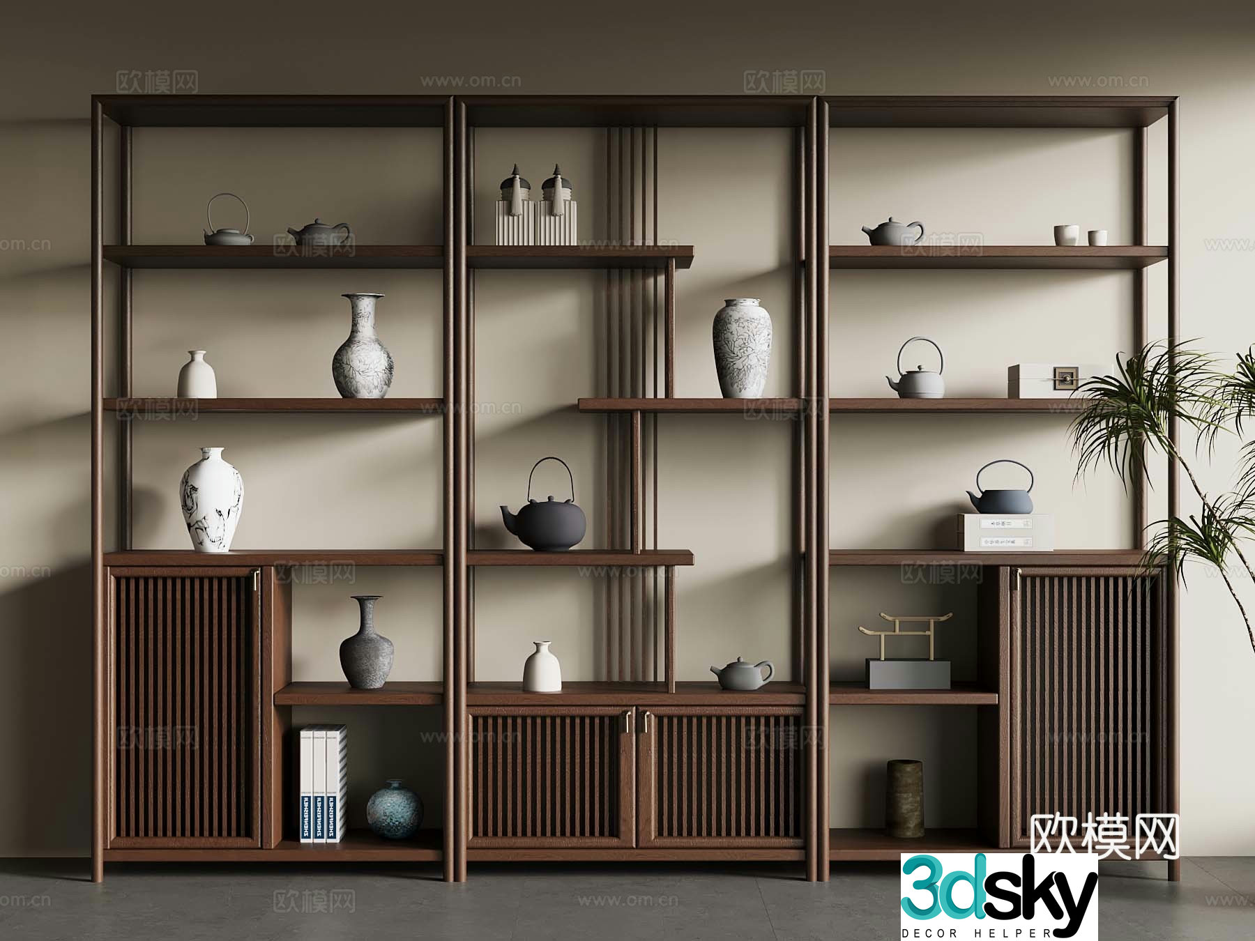 New Chinese style 3D model of Bo Gu shelf