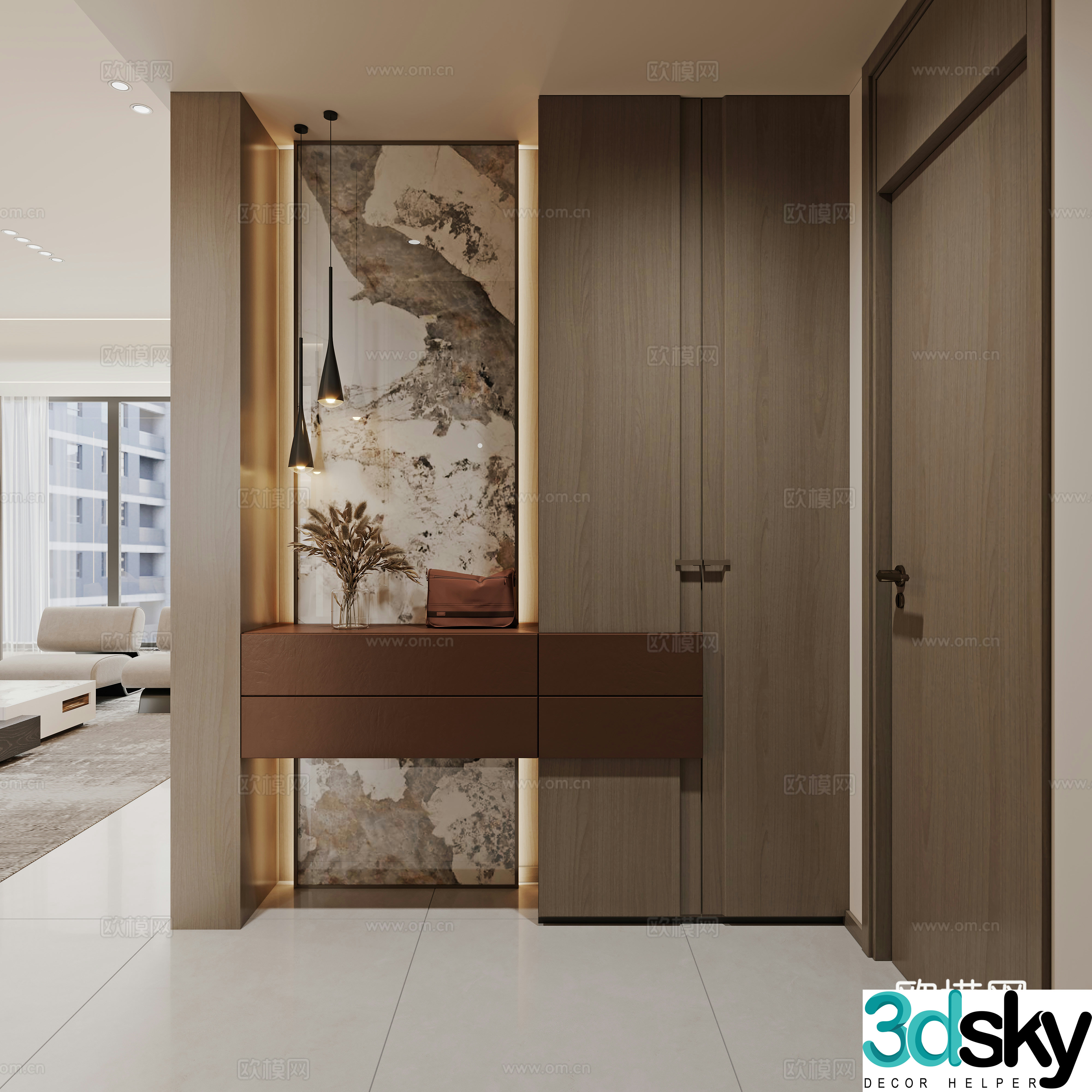 Entrance entrance hall entrance hall decoration entrance hall background 3D model