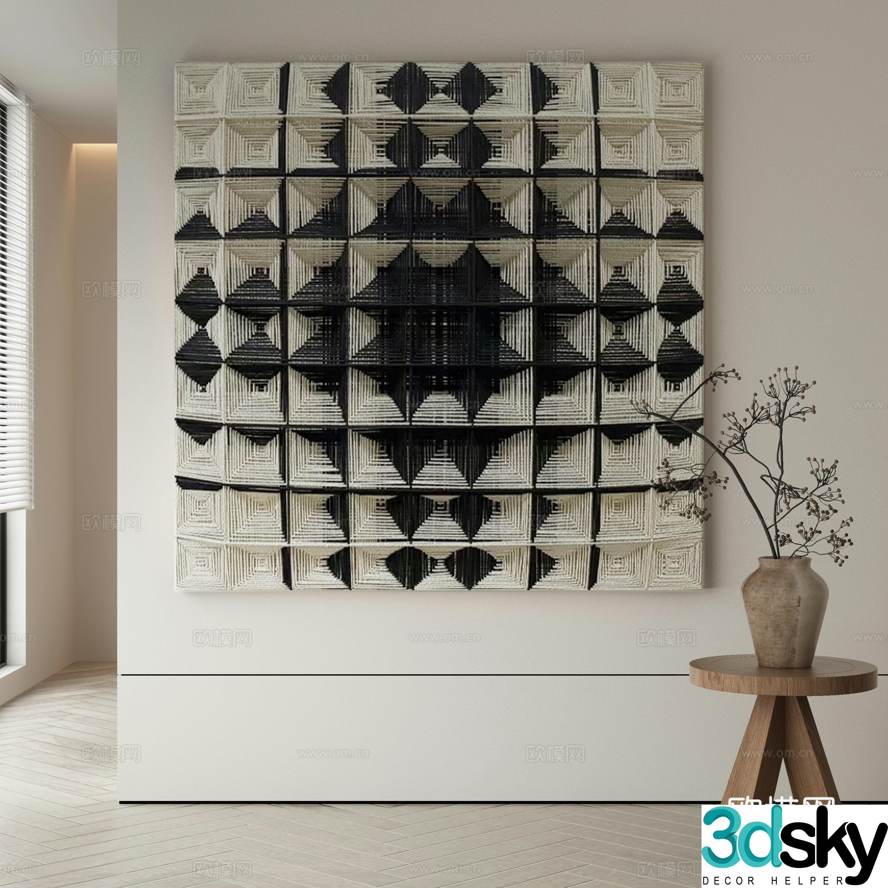 Modern Wasabi Hanging Painting Oil Painting 3D Model