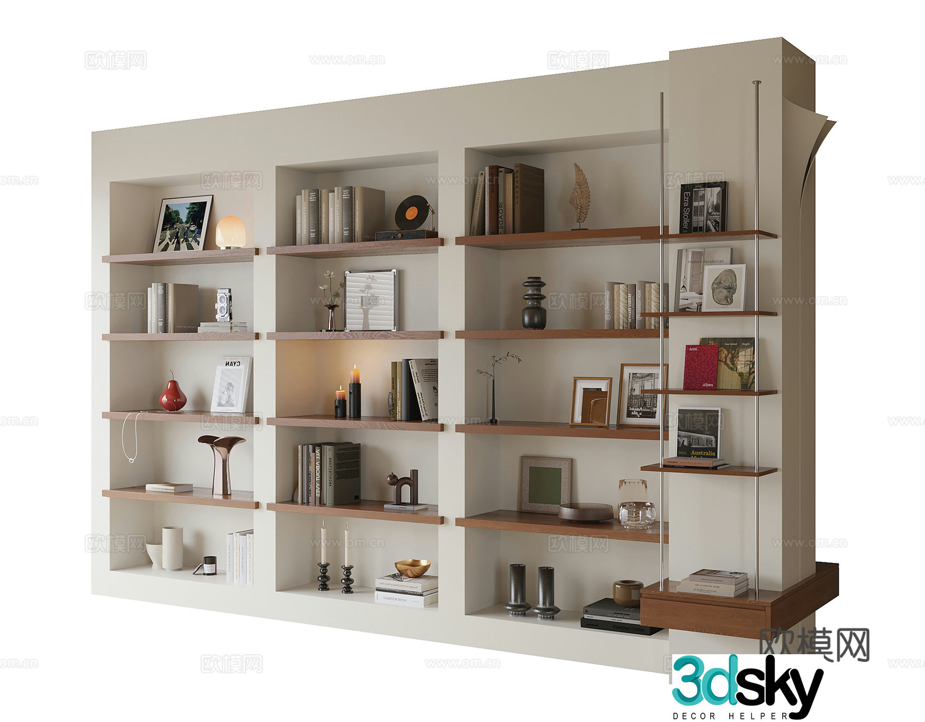 Modern bookcase 3d model