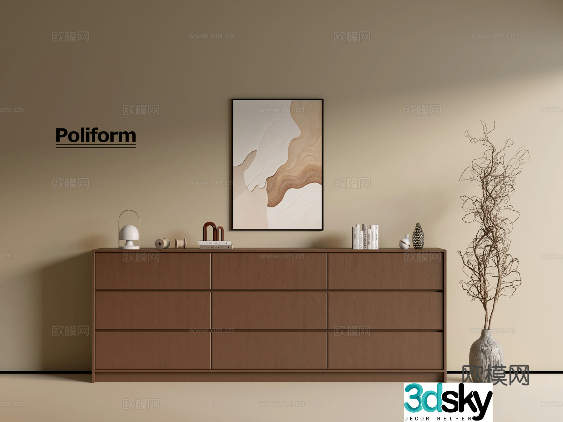 Modern wood grain cabinet ins wind minimalist wind cabinet whole cabinet sideboard balcony cabinet storage 3D model