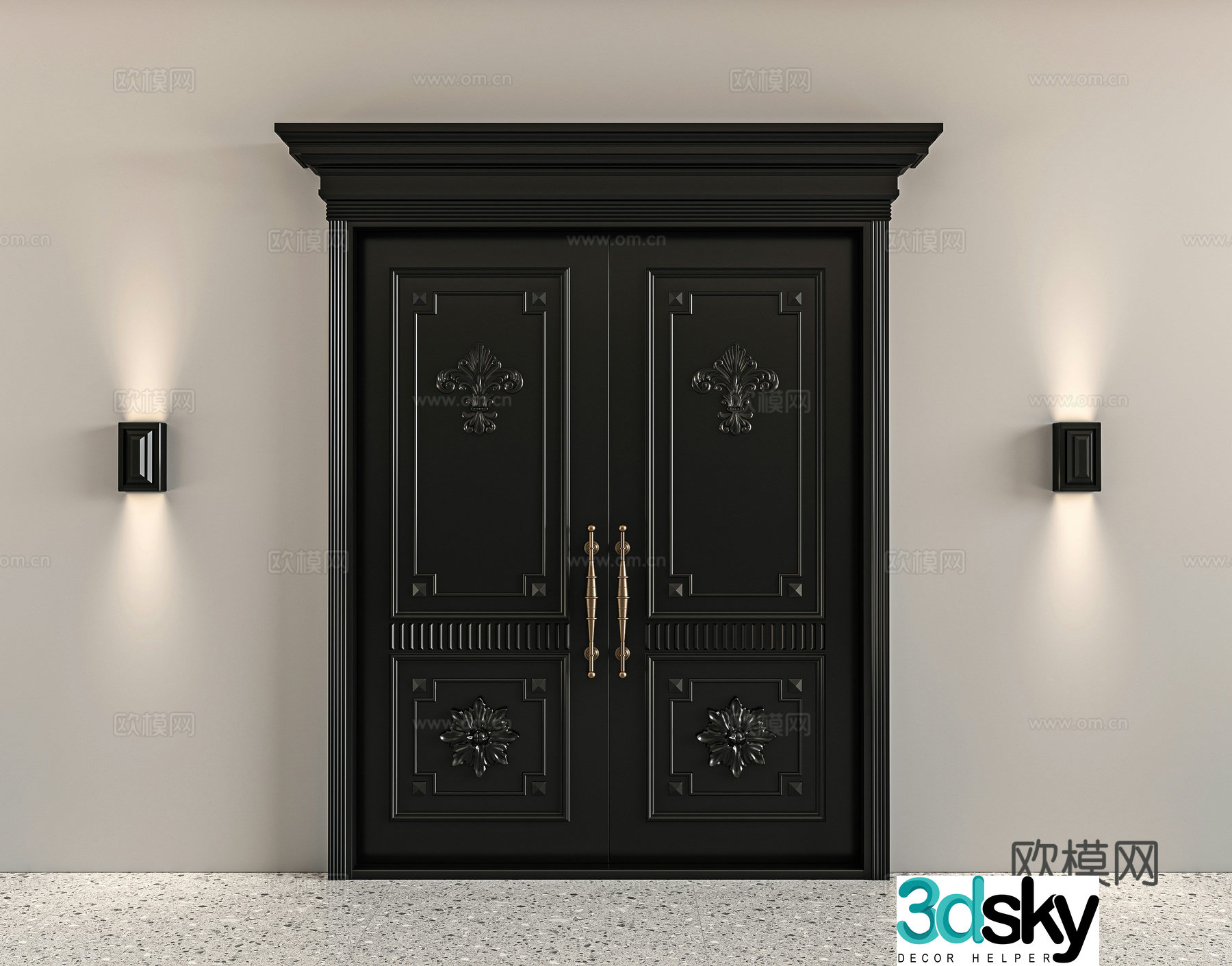 French villa gate 3d model