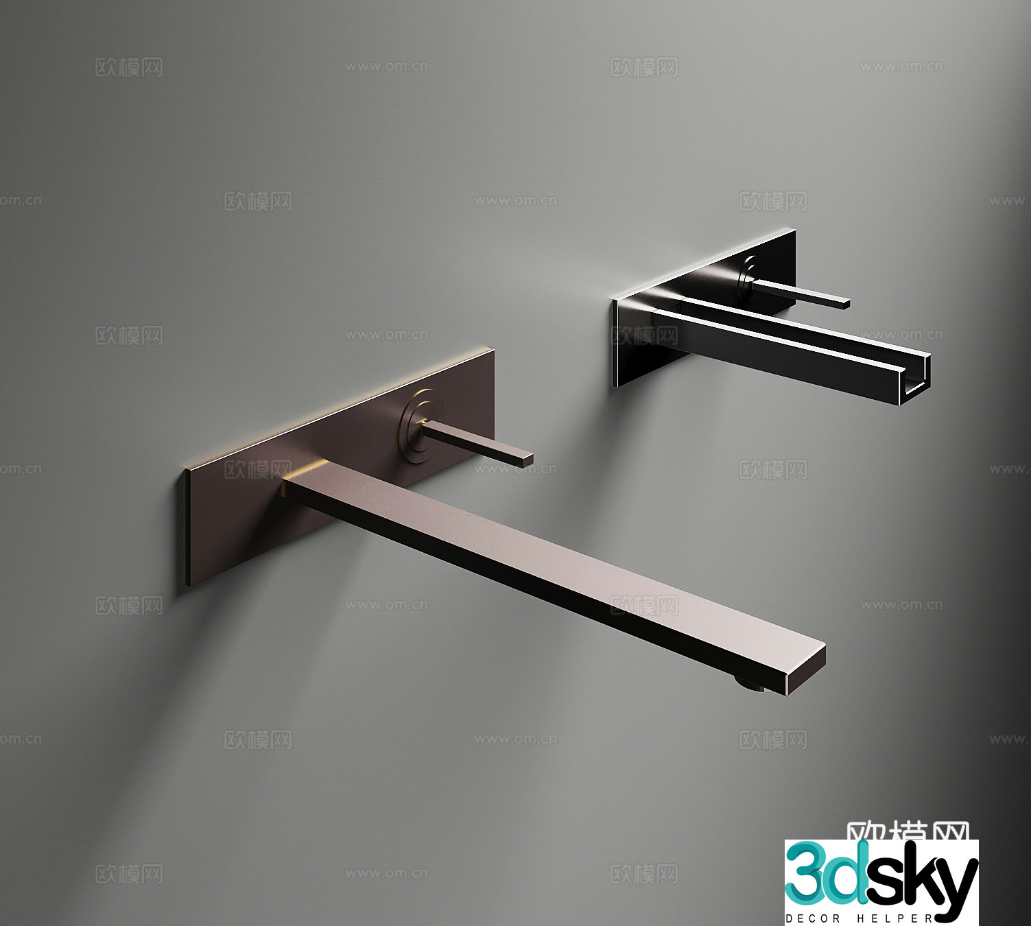 Modern wall drain faucet 3d model